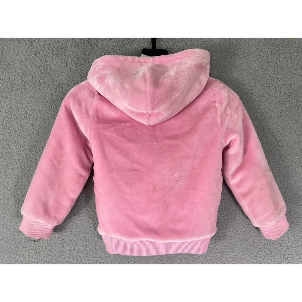 Disney Princess Ariel Cinderella Pink Sherpa Girls Hoodie Jacket Size 6 - Thumbnail 9