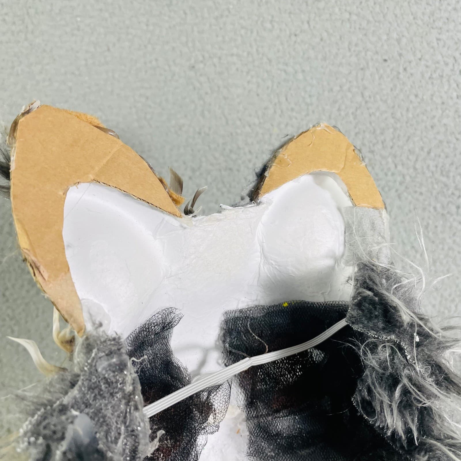 Wolf Therian Mask Costume Faux Fur Animal Headdress Cosplay Halloween Headpiece - Thumbnail 12