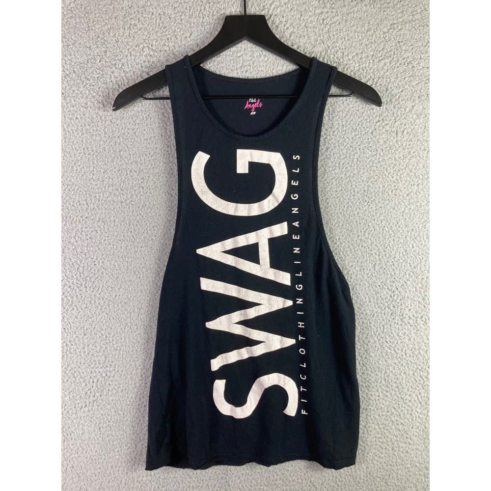 FCL Angels Tank Top Girls Youth Large Black SWAG Muscle Graphic Gym Tank Top - Thumbnail 8