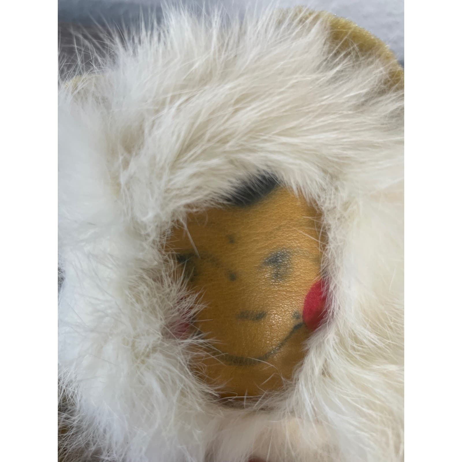 Vintage Alaska Hand Puppet Fur Trim Leather Face Souvenir Doll - Thumbnail 4