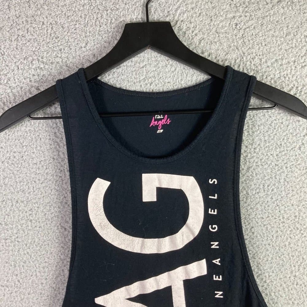 FCL Angels Tank Top Girls Youth Large Black SWAG Muscle Graphic Gym Tank Top - Thumbnail 4