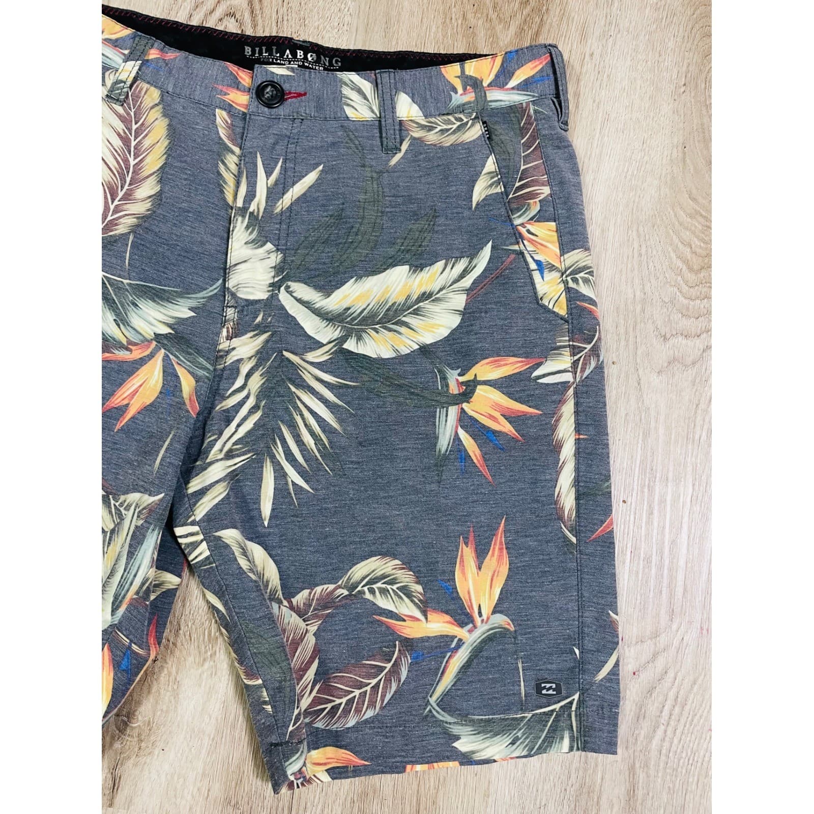 Billabong Platinum X Hybrid Boardshorts Men’s 32 Floral Leaf Print Swim Surf - Thumbnail 4