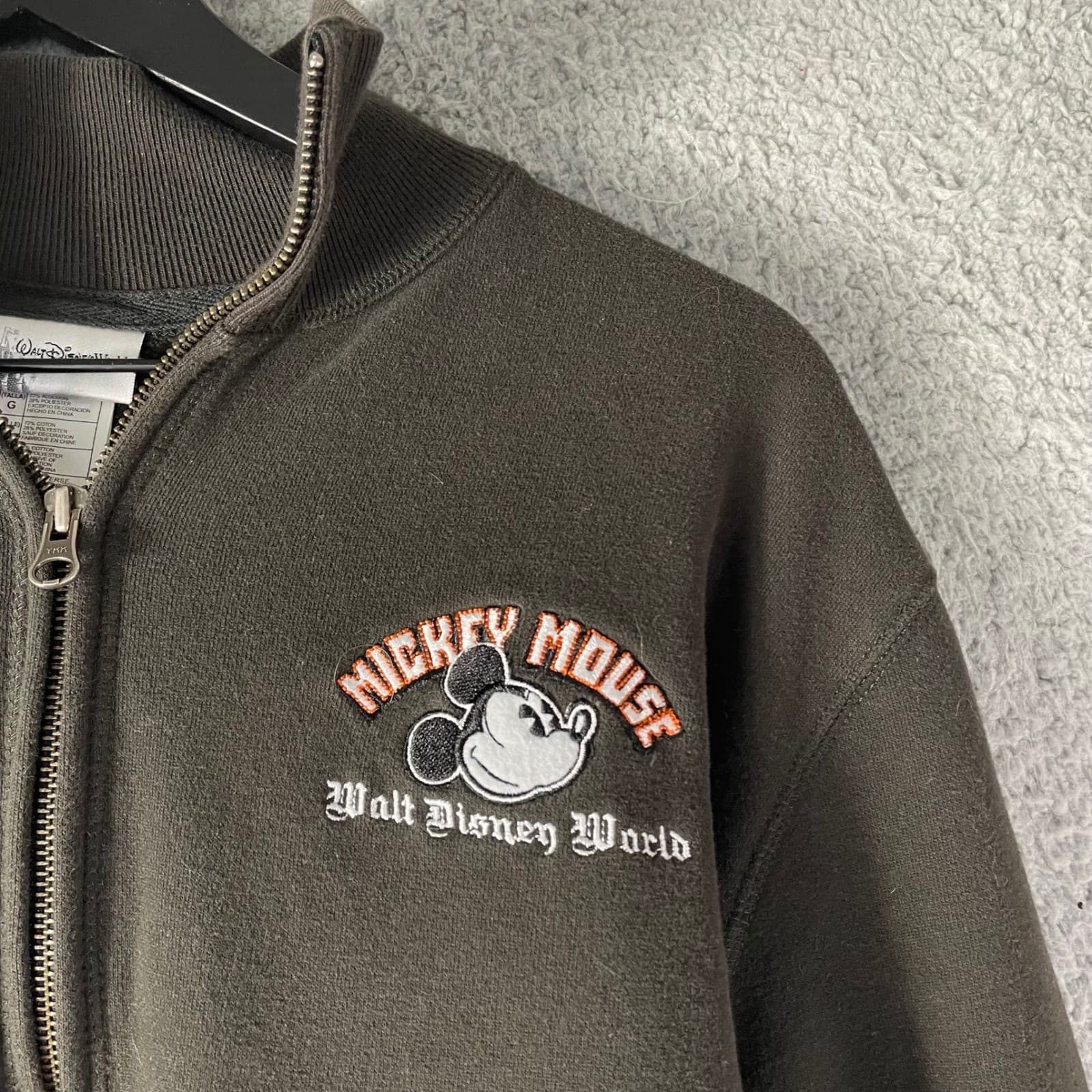 Disney Parks Mickey Mouse Quarter Zip Sweatshirt Large Gray Pullover - Thumbnail 8