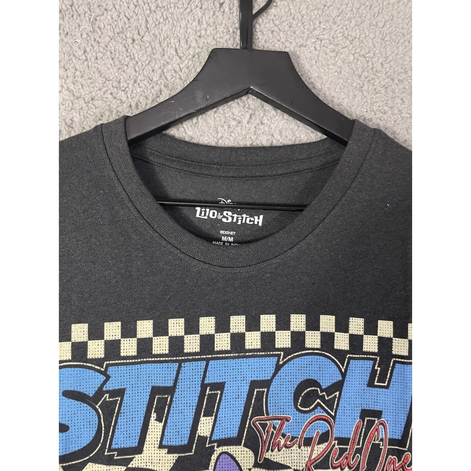 Disney Shirt Mens Lilo Stitch Experiment 626 Black Graphic Tee Cyberpunk Racer - Thumbnail 5