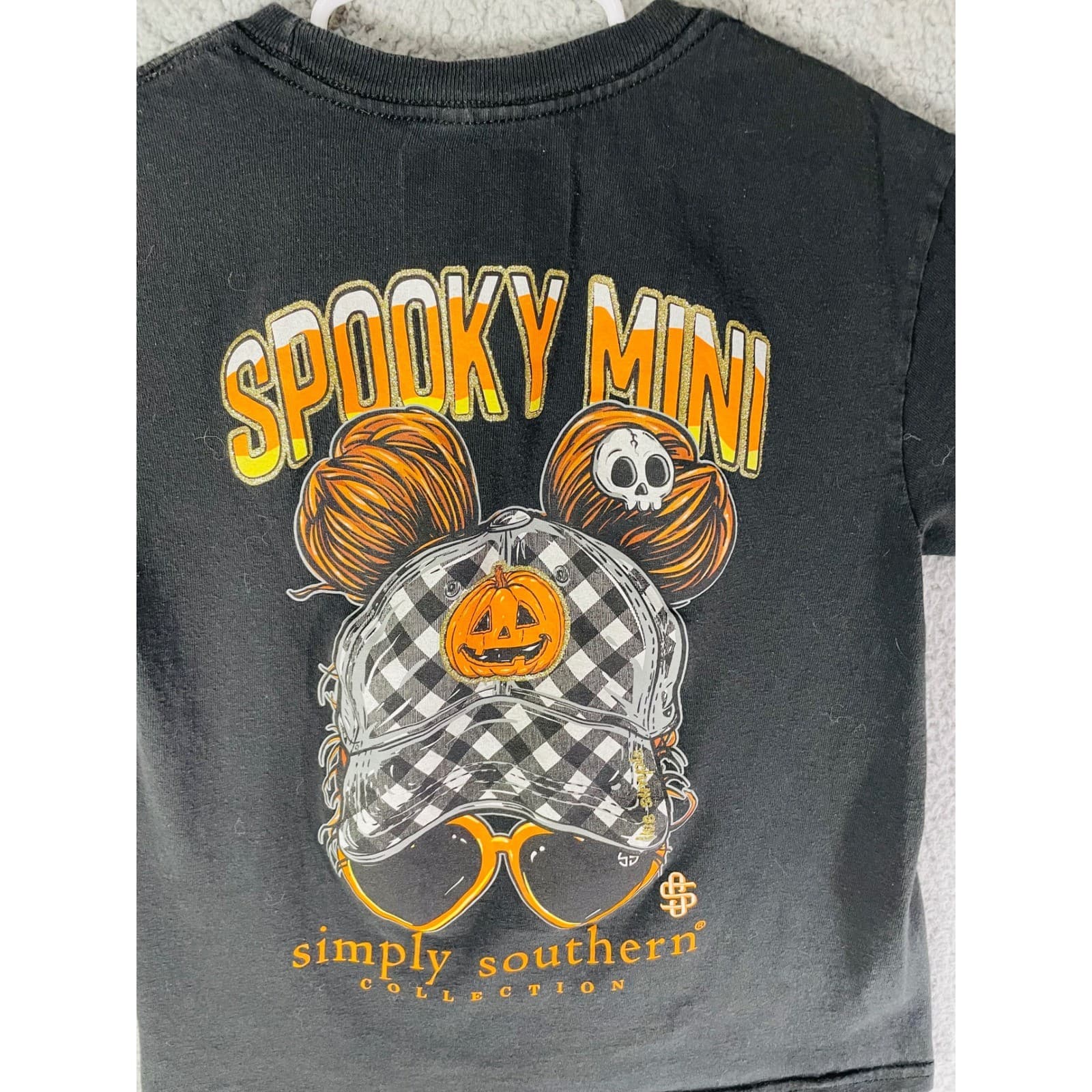Simply Southern Collection Youth Spooky Mini Halloween T Shirt Black YS - Thumbnail 8