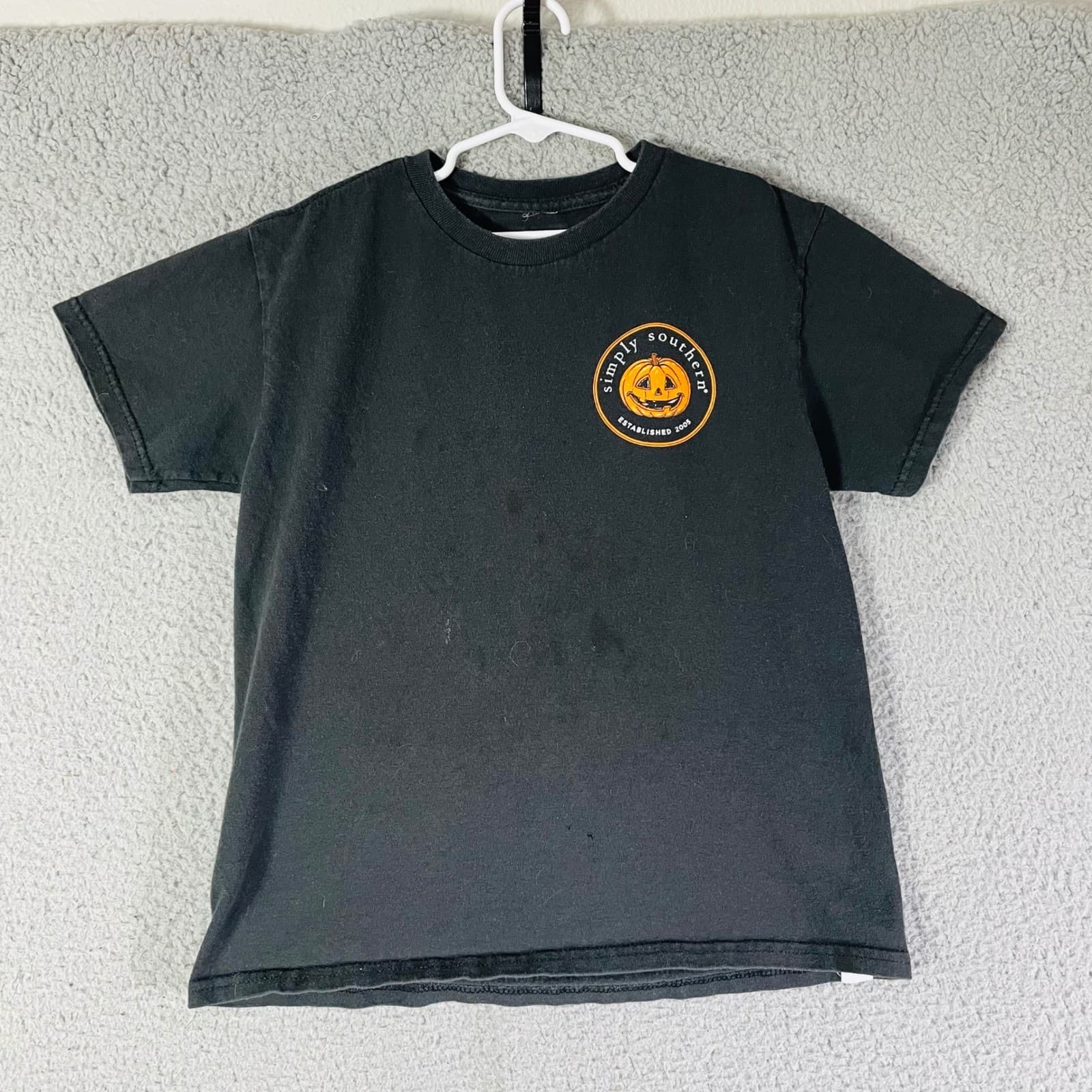 Simply Southern Collection Youth Spooky Mini Halloween T Shirt Black YS - Thumbnail 3