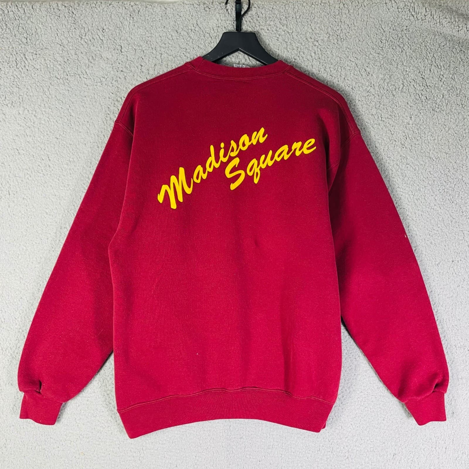 Vintage 90s Madison Square SanTee Heavyweight Red Crewneck Sweatshirt Men’s L - Thumbnail 2
