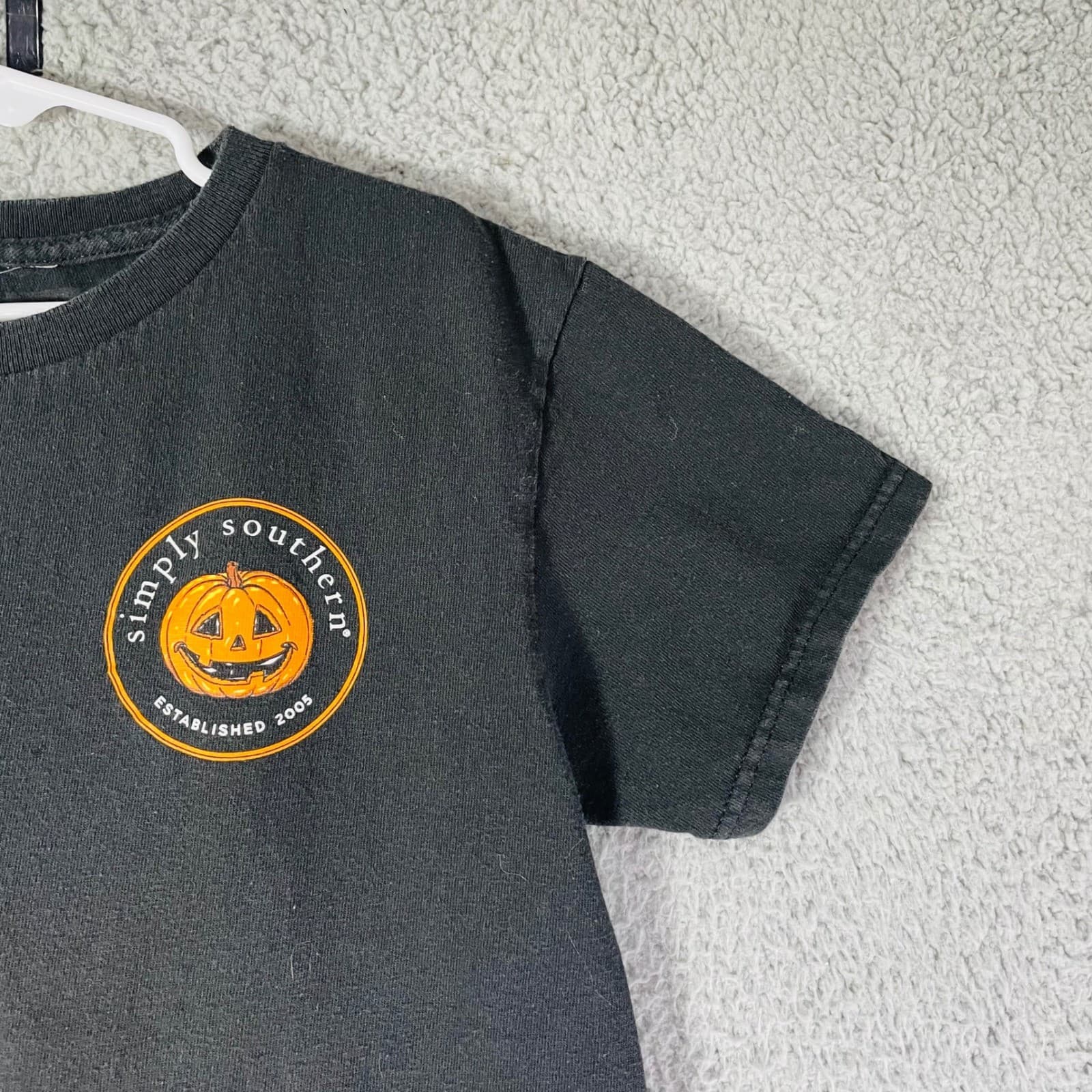 Simply Southern Collection Youth Spooky Mini Halloween T Shirt Black YS - Thumbnail 4