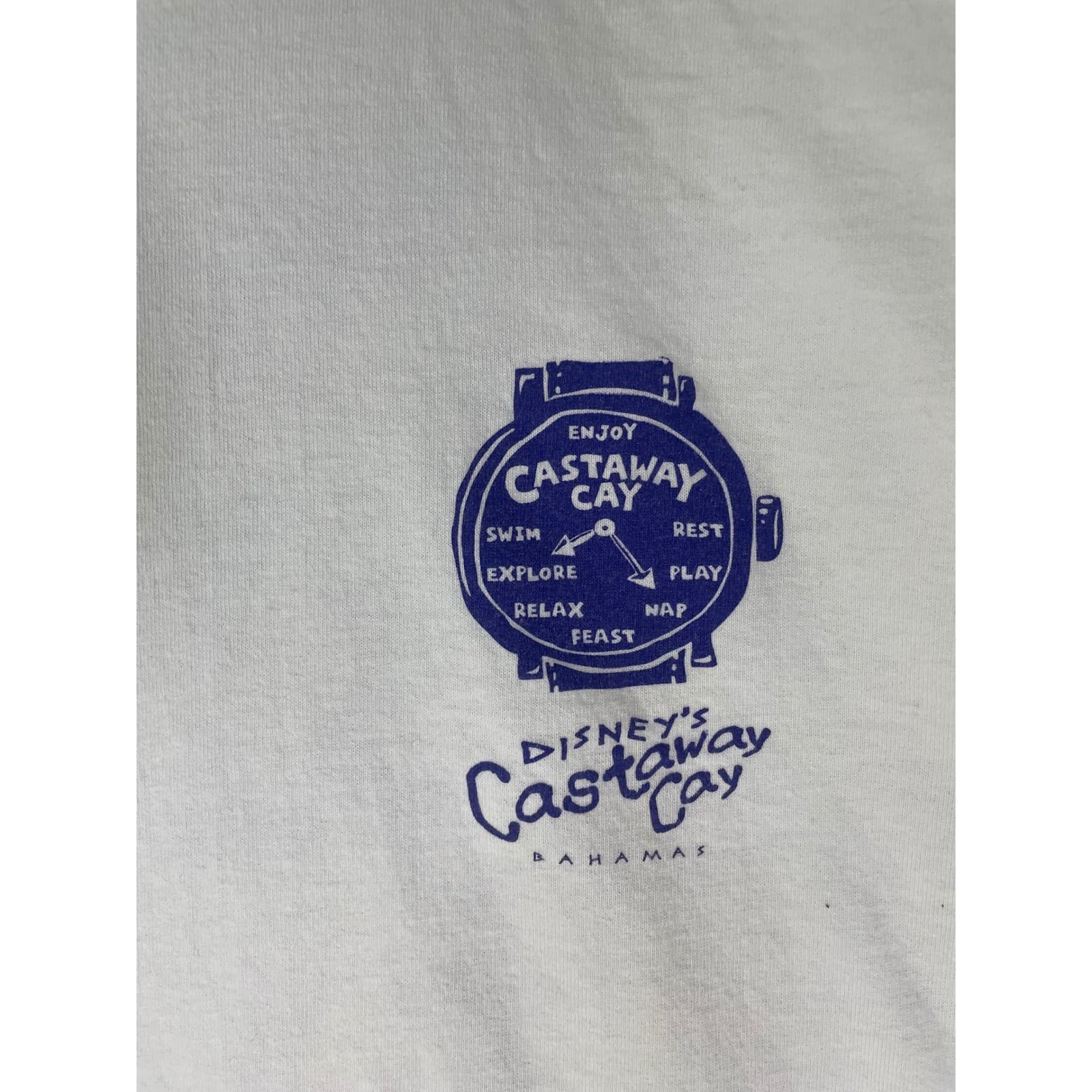 Disney Cruise Line Castaway Cay Bahamas Island Time White T-Shirt XXL Vintage - Thumbnail 8