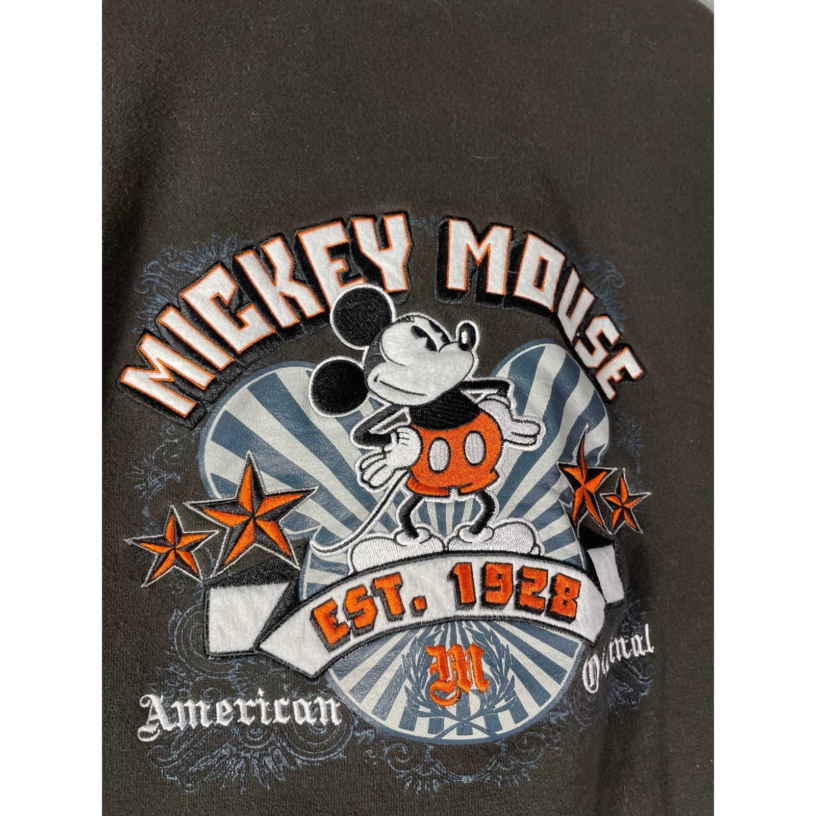 Disney Parks Mickey Mouse Quarter Zip Sweatshirt Large Gray Pullover - Thumbnail 7