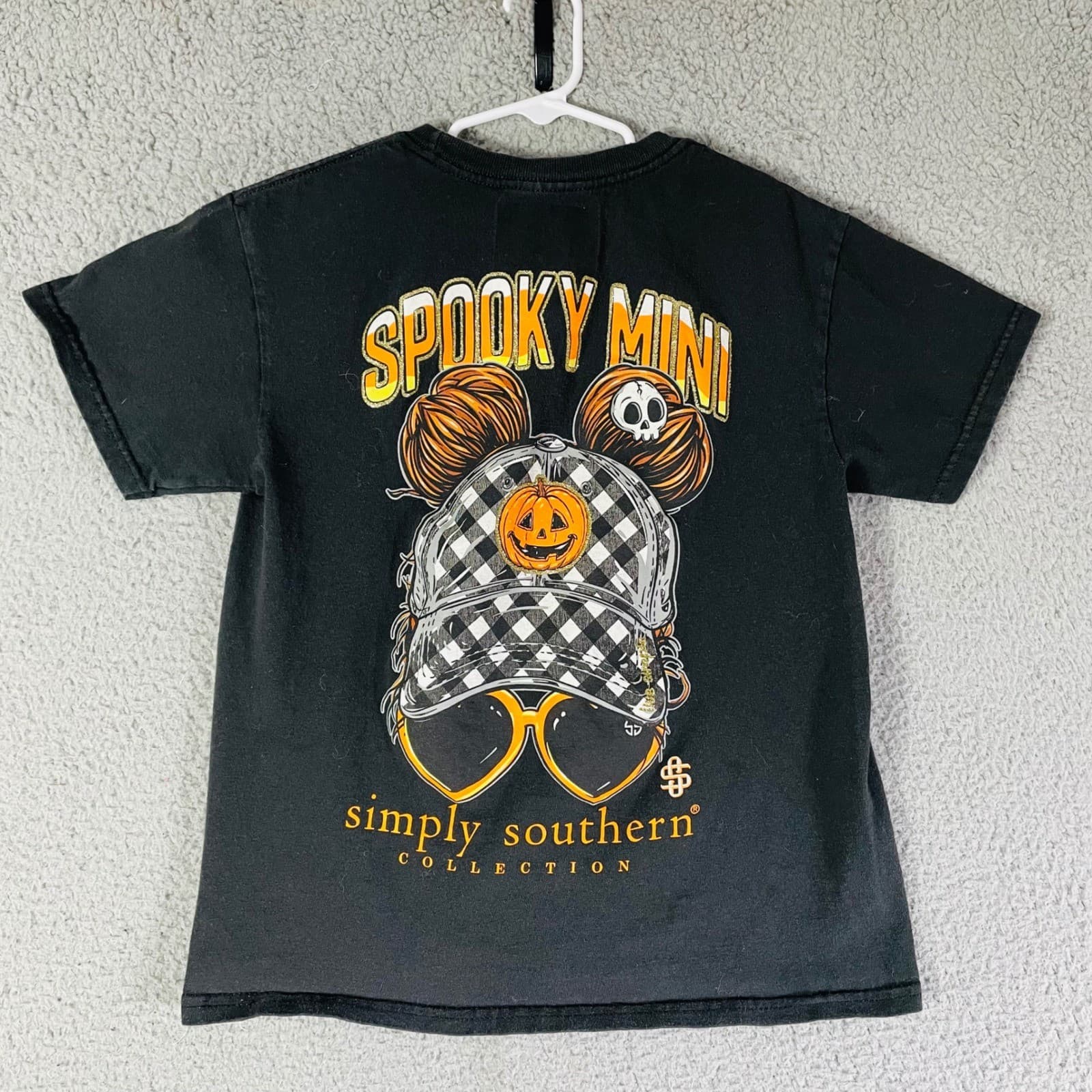 Simply Southern Collection Youth Spooky Mini Halloween T Shirt Black YS - Thumbnail 5