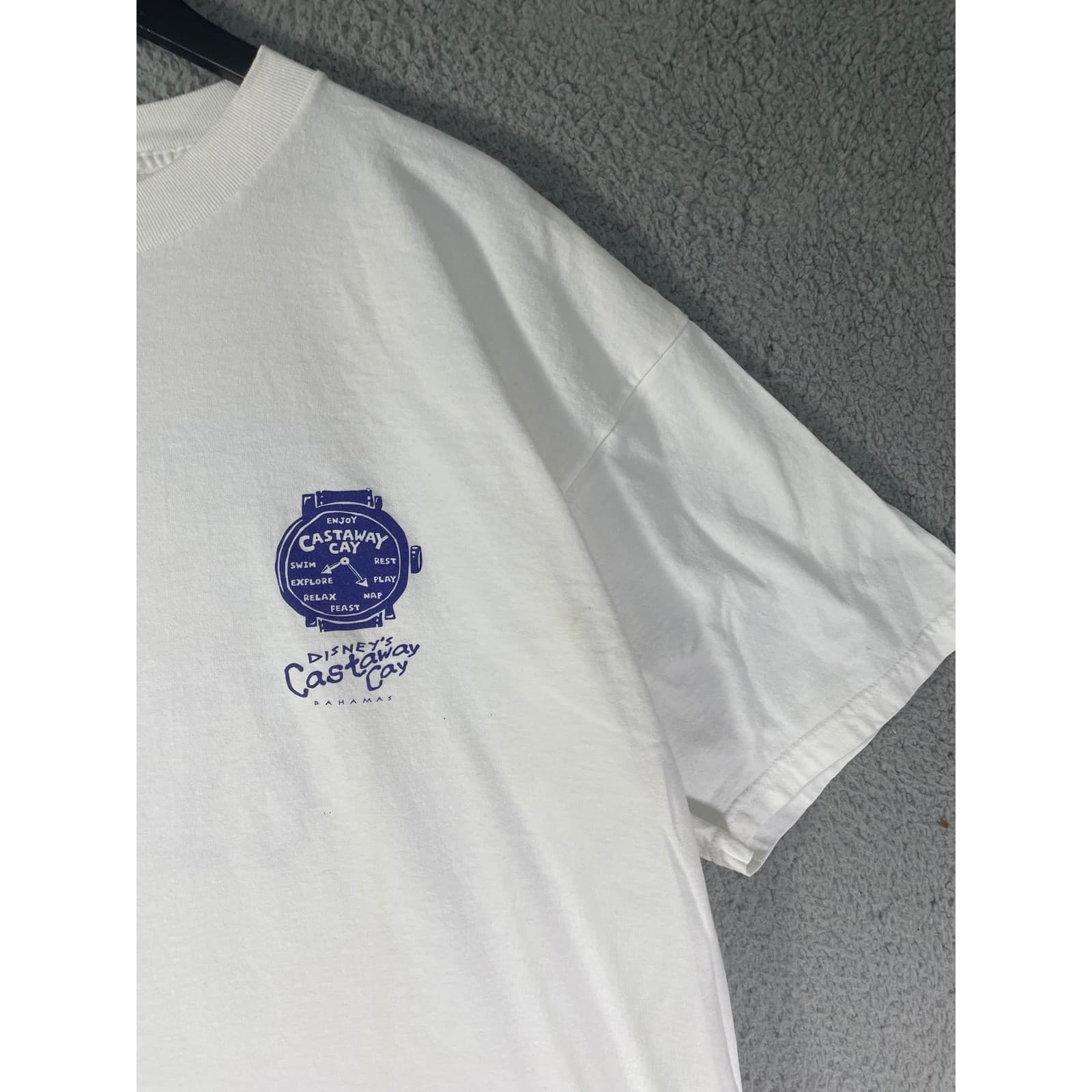 Disney Cruise Line Castaway Cay Bahamas Island Time White T-Shirt XXL Vintage - Thumbnail 7