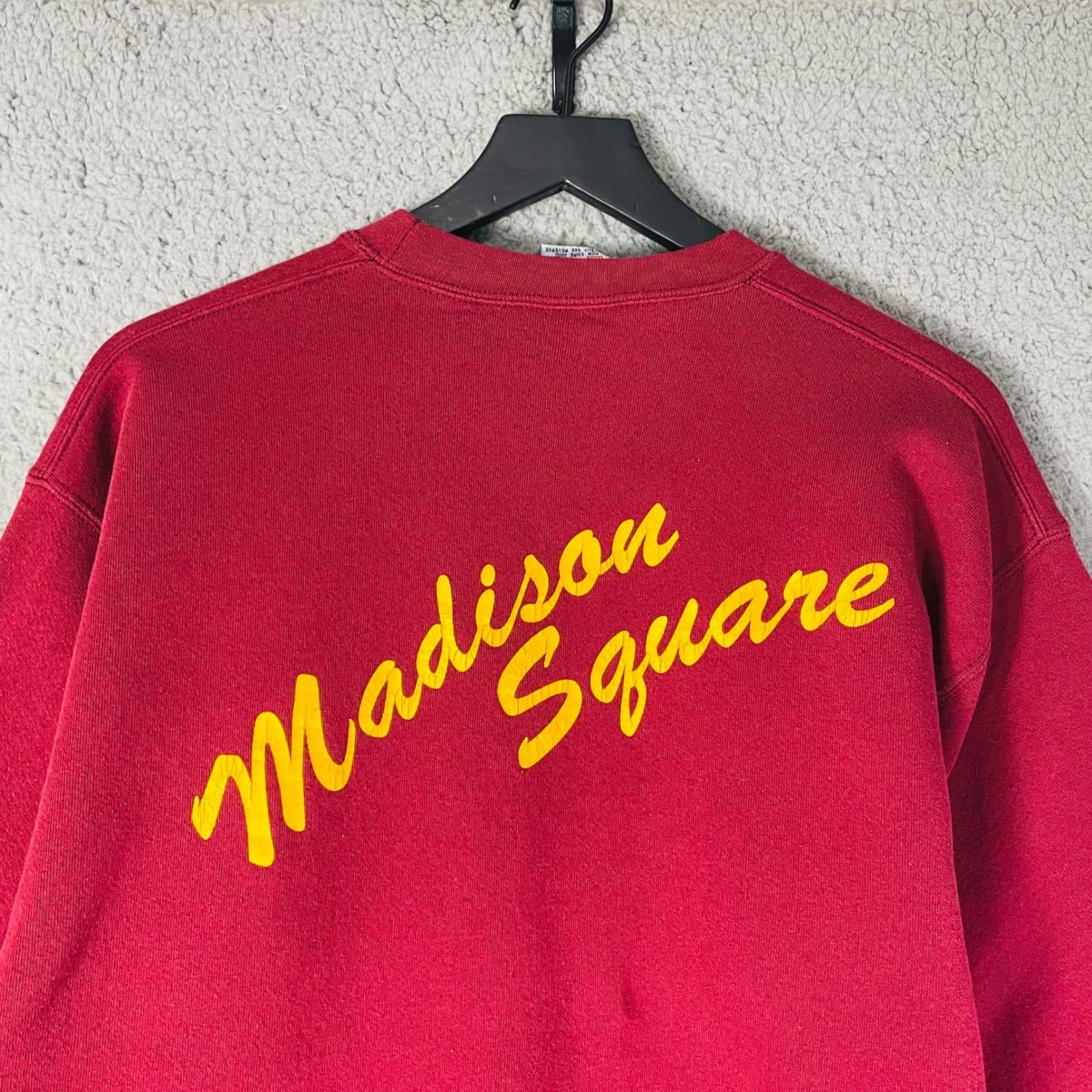 Vintage 90s Madison Square SanTee Heavyweight Red Crewneck Sweatshirt Men’s L - Thumbnail 3