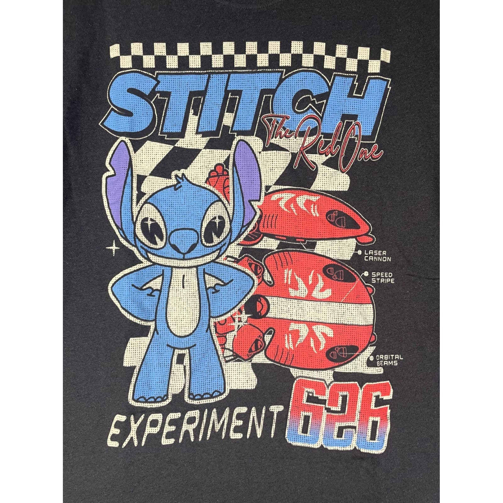 Disney Shirt Mens Lilo Stitch Experiment 626 Black Graphic Tee Cyberpunk Racer - Thumbnail 4