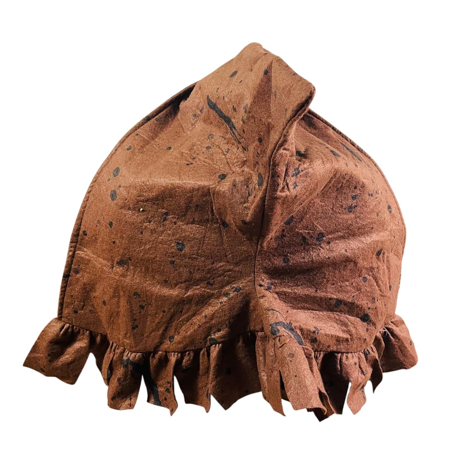 Hooded Capelet Brown Ruffled Costume Cosplay Renaissance Pixie Festival Cowl - Thumbnail 5