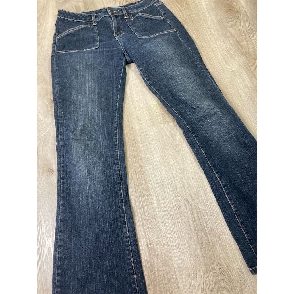 Fashion Bug Jeans Womens 5 Dark Blue Flare Bootcut Patch Pocket Y2K VTG Denim - Thumbnail 7