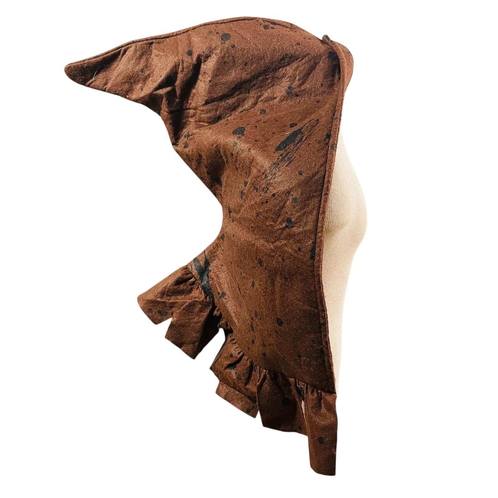 Hooded Capelet Brown Ruffled Costume Cosplay Renaissance Pixie Festival Cowl - Thumbnail 8