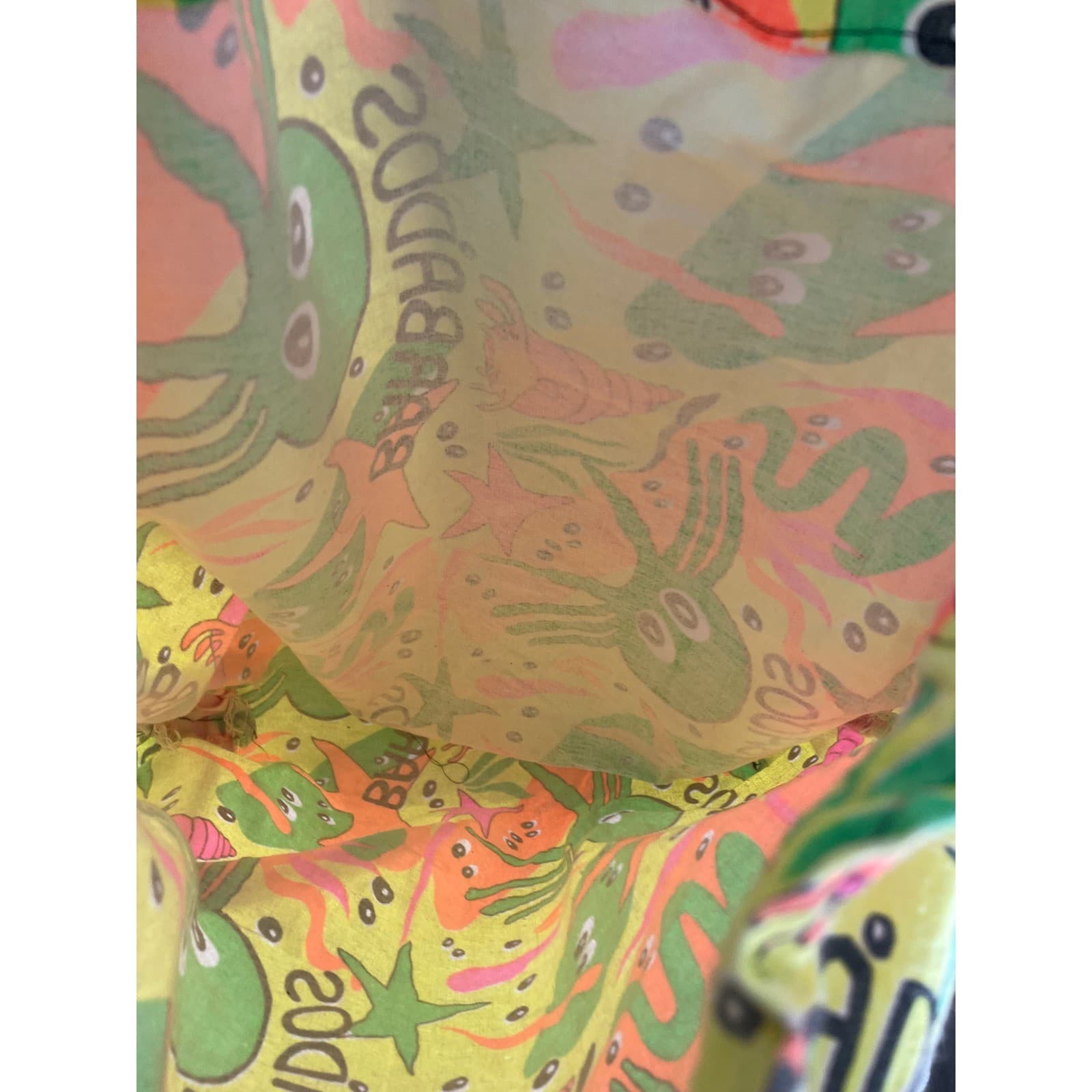 Neon Tropical Beach Tote Bag Octopus Starfish Colorful Travel Pool Summer - Thumbnail 10
