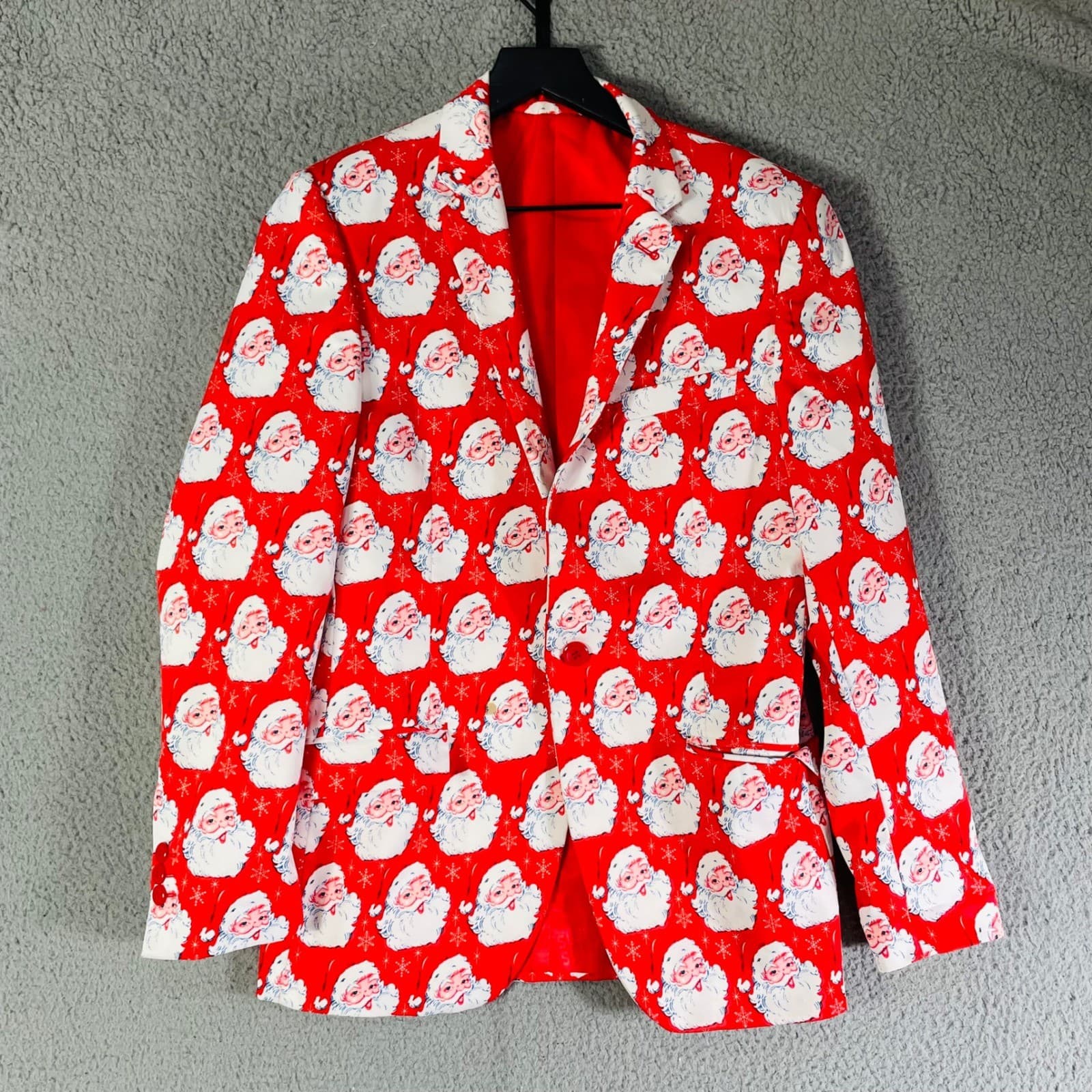 Santa Suit Jacket Suslo Couture Christmas Blazer Men's S/38 Slim Fit Holiday - Thumbnail 5