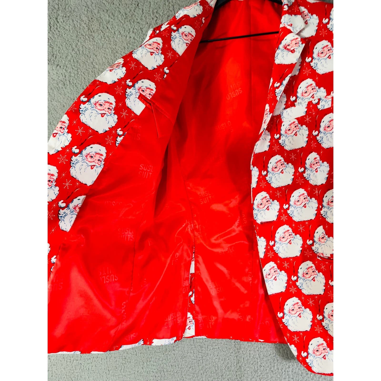 Santa Suit Jacket Suslo Couture Christmas Blazer Men's S/38 Slim Fit Holiday - Thumbnail 10