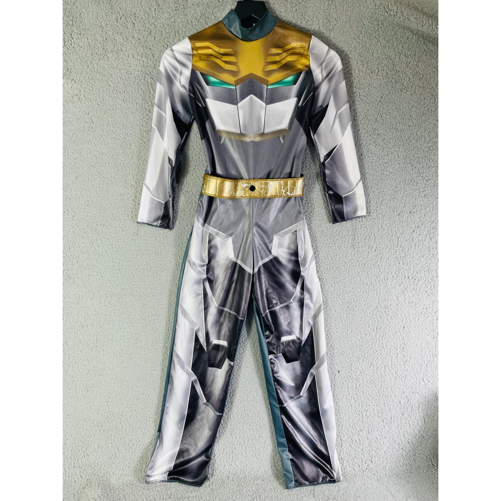 Power Rangers Megaforce Costume Gray Gold Child Size M (7-8) Disguise - Thumbnail 2