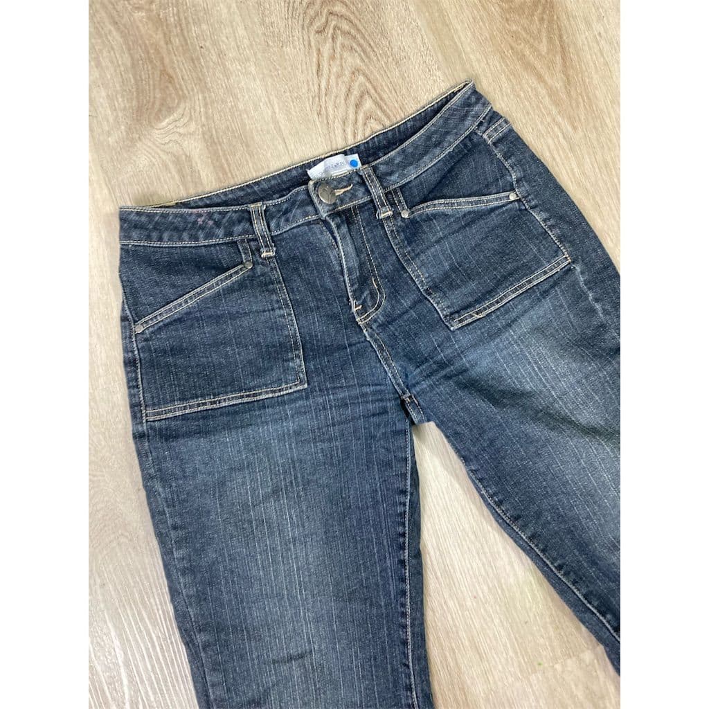 Fashion Bug Jeans Womens 5 Dark Blue Flare Bootcut Patch Pocket Y2K VTG Denim - Thumbnail 6
