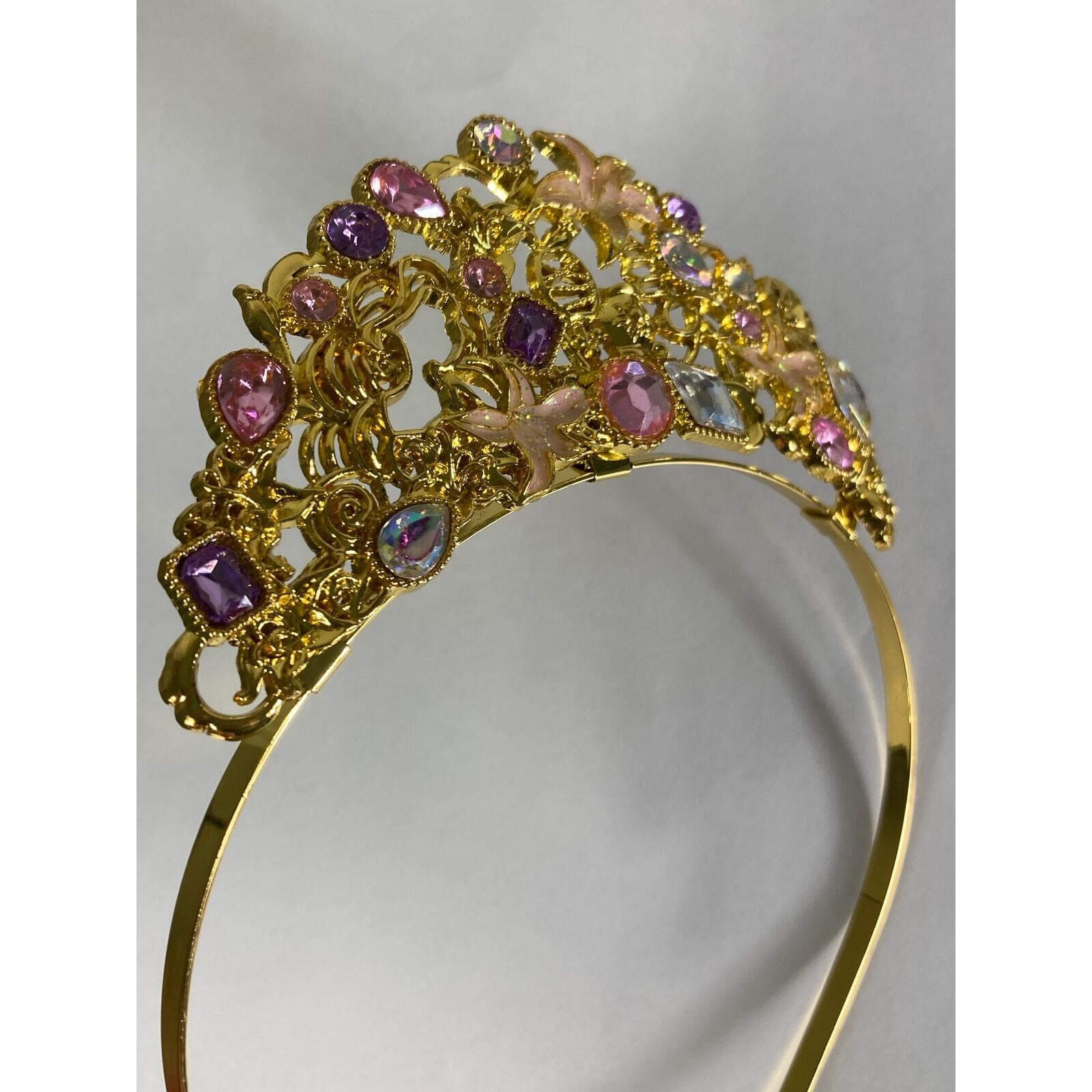 Disney Store Aurora Tiara Kids Gold Pink Crown Sleeping Beauty Costume Headband - Thumbnail 3
