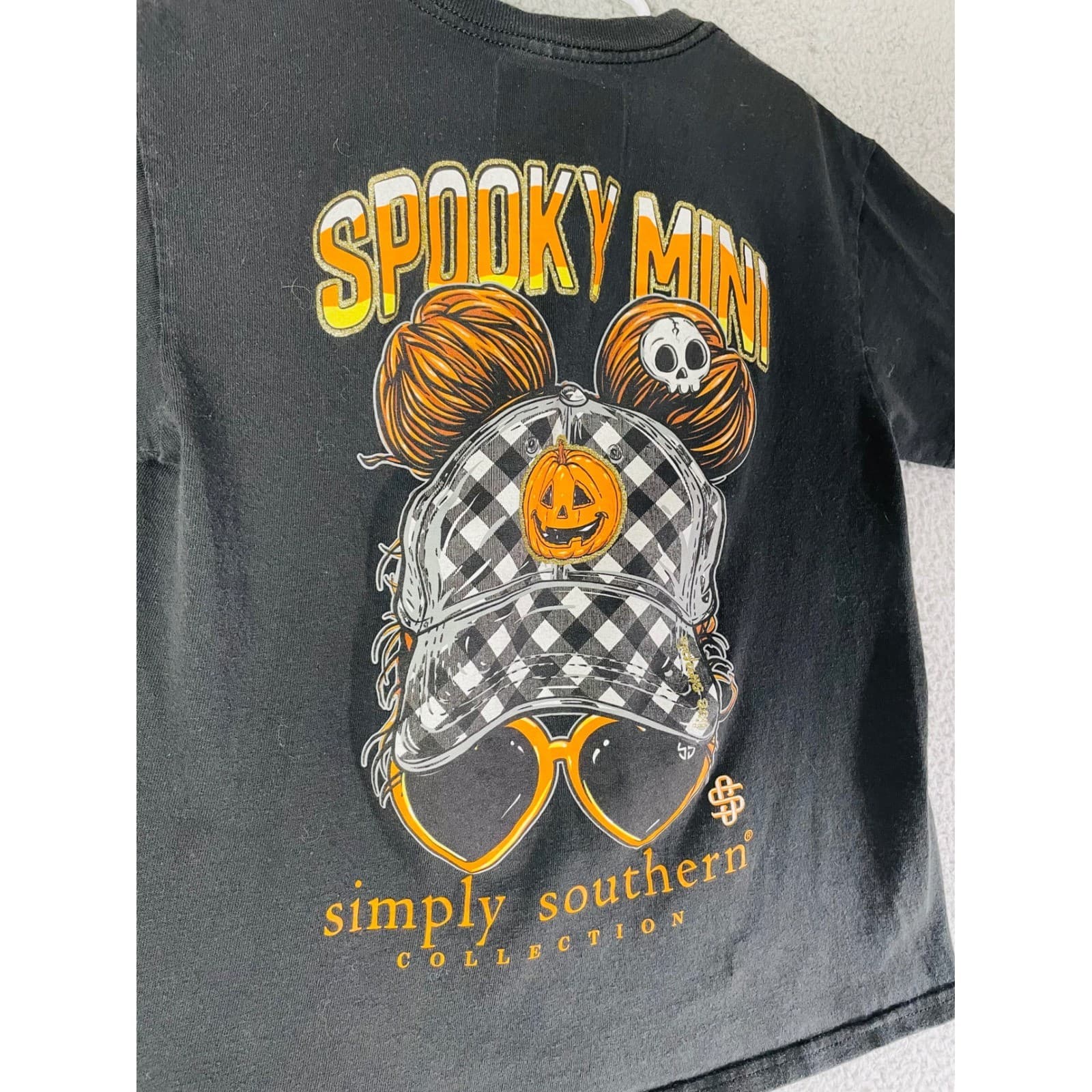 Simply Southern Collection Youth Spooky Mini Halloween T Shirt Black YS - Thumbnail 7