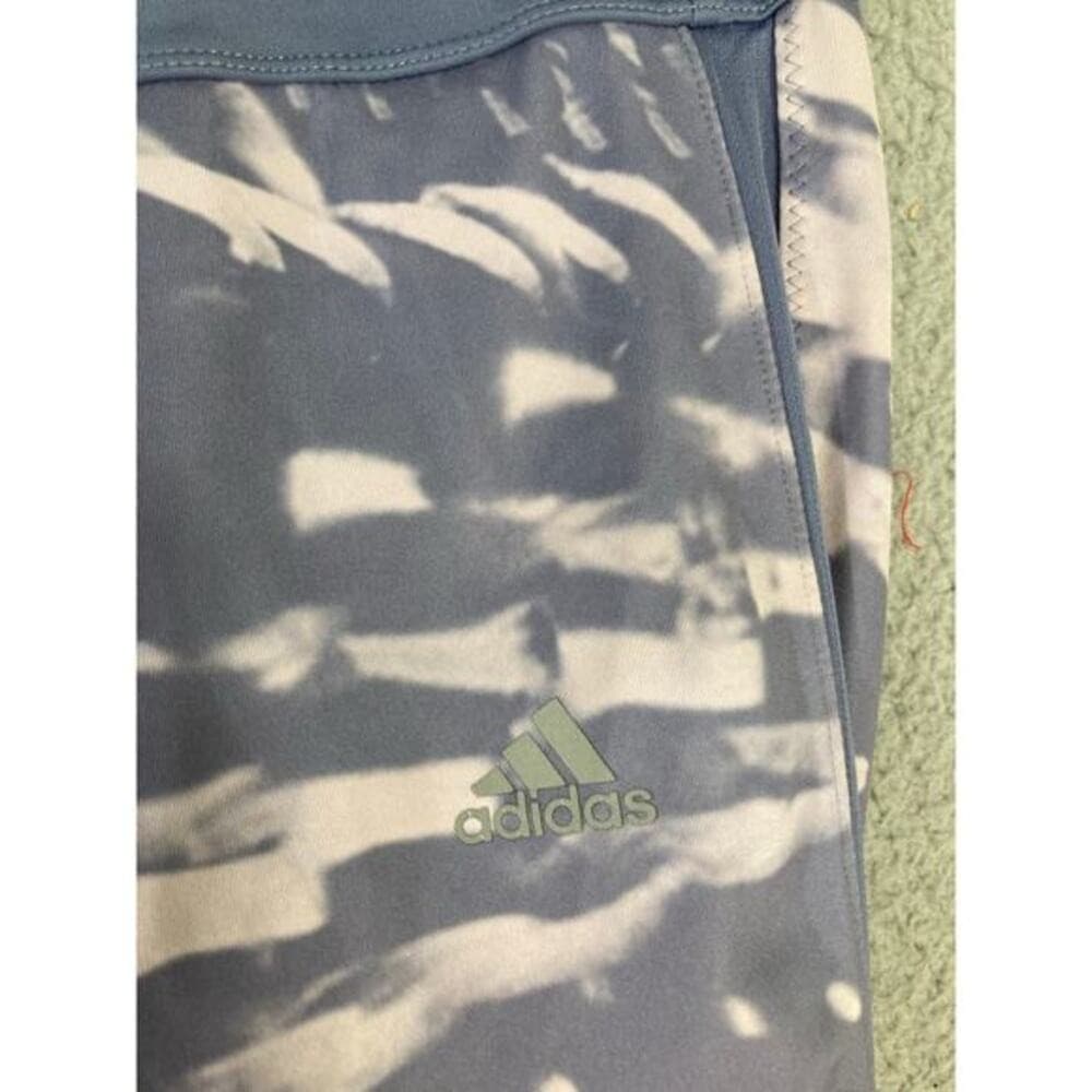 Adidas Leggings Womens M Blue Climacool Graphic Crop 3/4 Running Gym Pants - Thumbnail 7