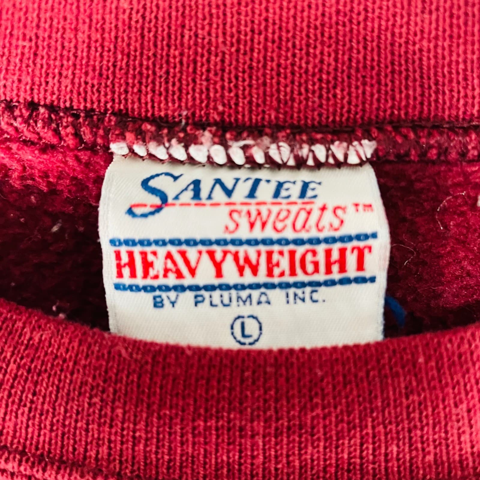 Vintage 90s Madison Square SanTee Heavyweight Red Crewneck Sweatshirt Men’s L - Thumbnail 8