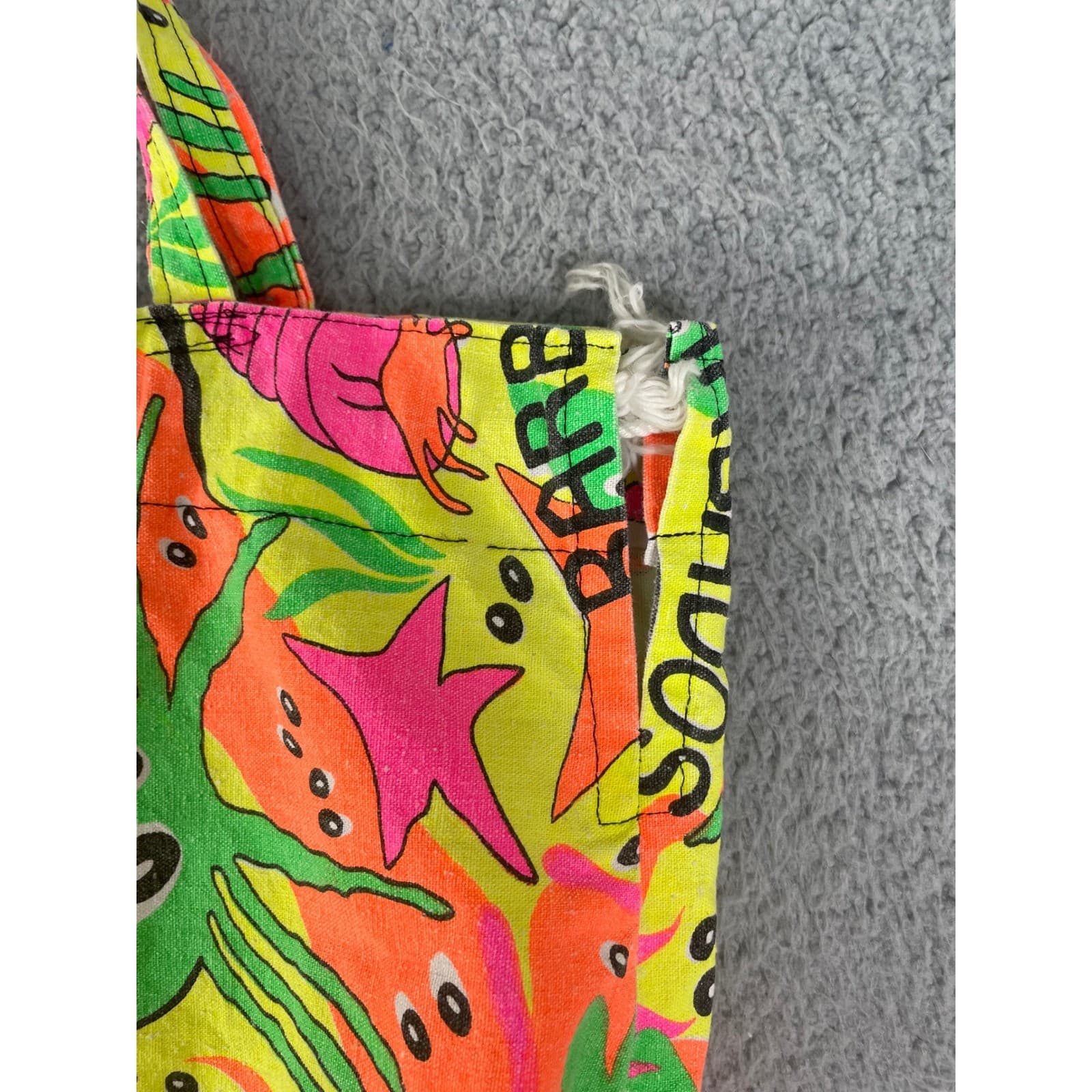 Neon Tropical Beach Tote Bag Octopus Starfish Colorful Travel Pool Summer - Thumbnail 6