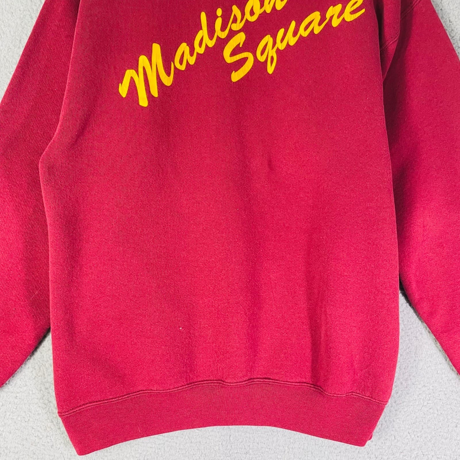 Vintage 90s Madison Square SanTee Heavyweight Red Crewneck Sweatshirt Men’s L - Thumbnail 4