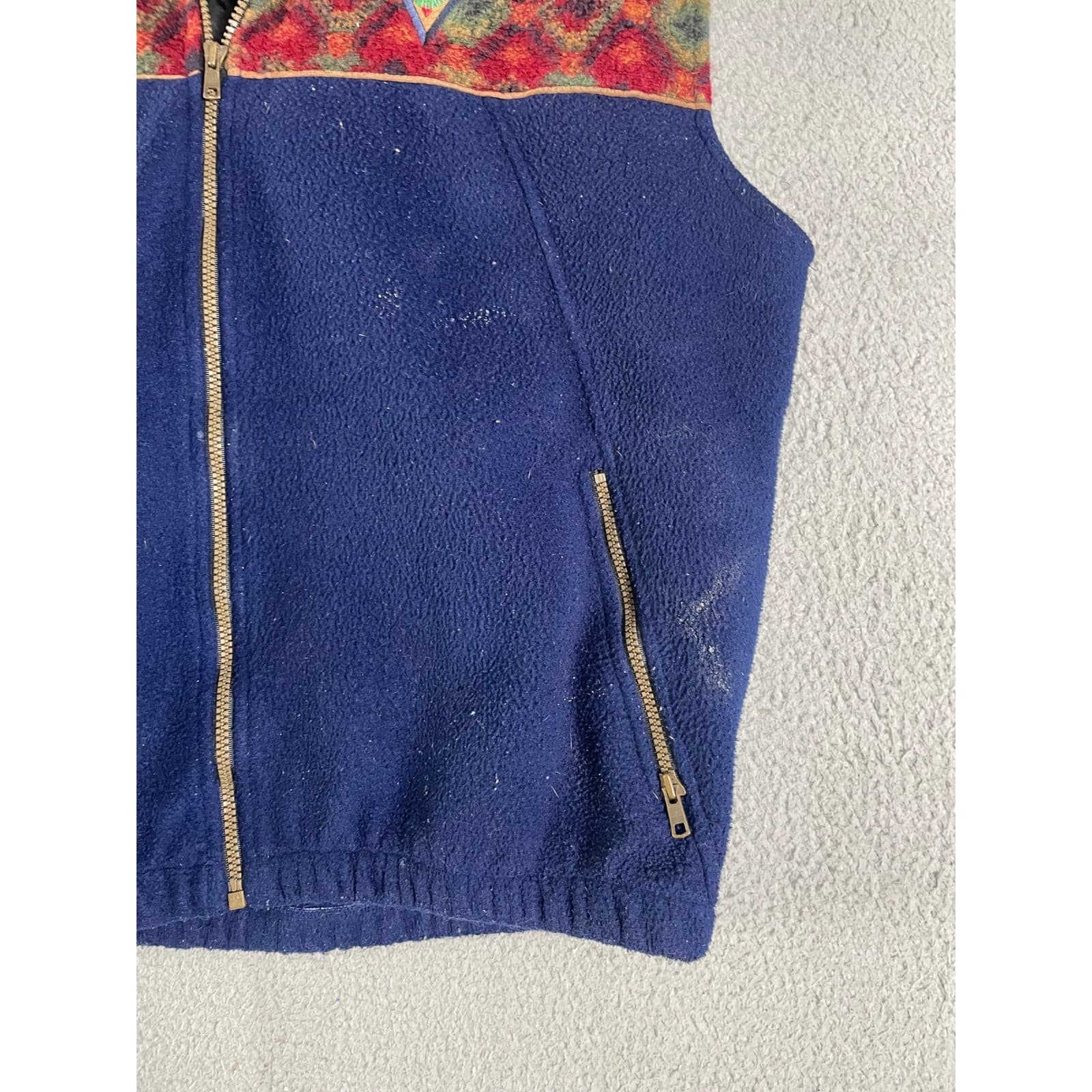 Womens Fleece Vest XL Southwestern Pattern Zip Outdoor Hiking Casual - Thumbnail 9