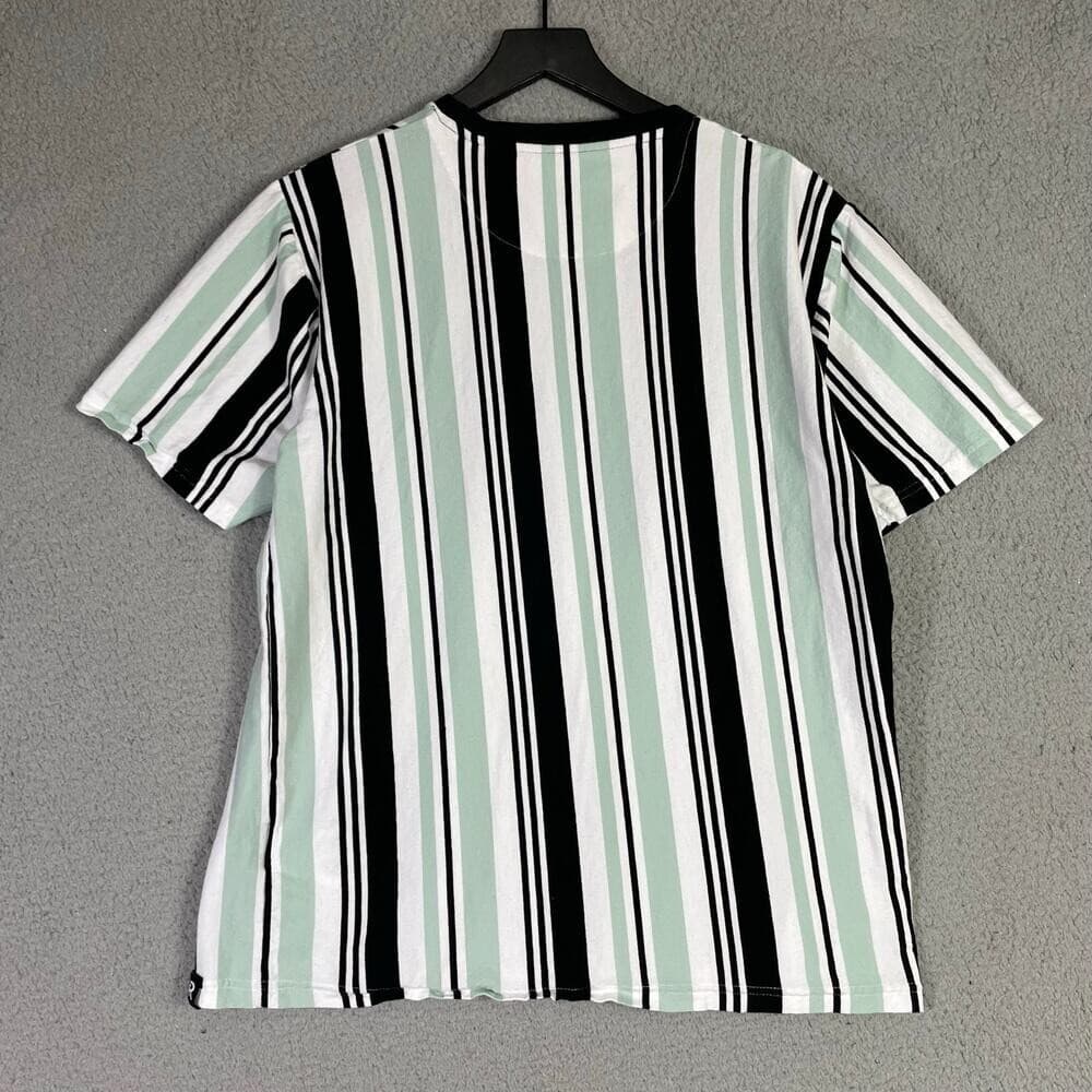 Refinery Republic Shirt Mens Large Berlin Striped Slim Fit Graphic Tee Green - Thumbnail 4