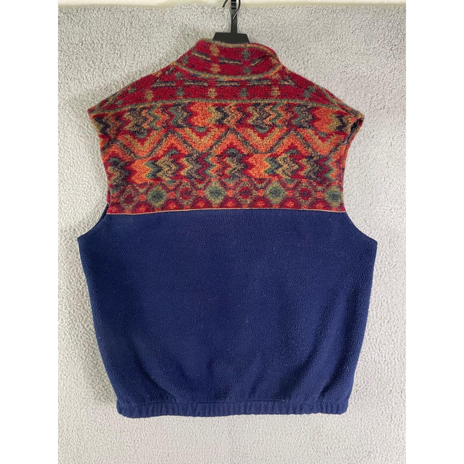 Womens Fleece Vest XL Southwestern Pattern Zip Outdoor Hiking Casual - Thumbnail 7