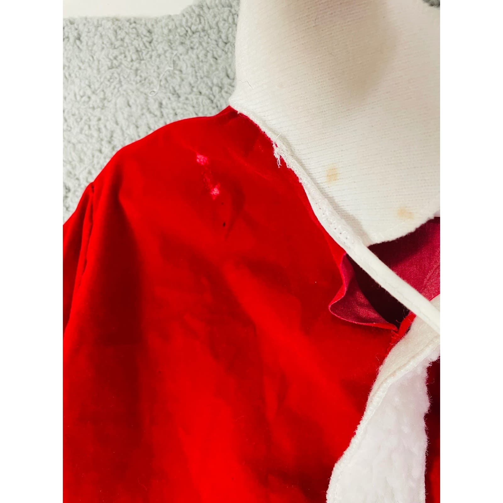Toddler Santa Suit Jacket Vintage 90s Red White Holiday Christmas Costume - Thumbnail 9