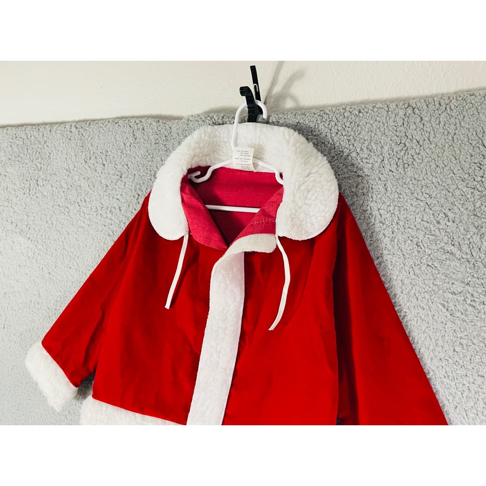 Toddler Santa Suit Jacket Vintage 90s Red White Holiday Christmas Costume - Thumbnail 5