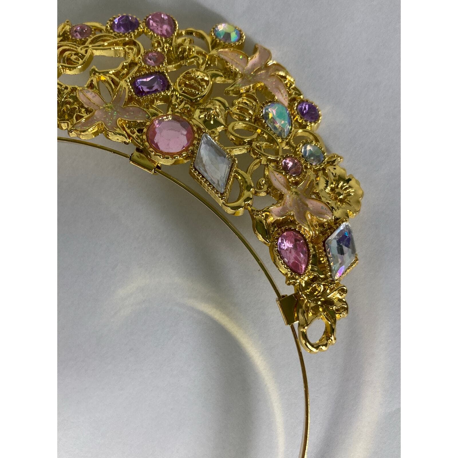Disney Store Aurora Tiara Kids Gold Pink Crown Sleeping Beauty Costume Headband - Thumbnail 5