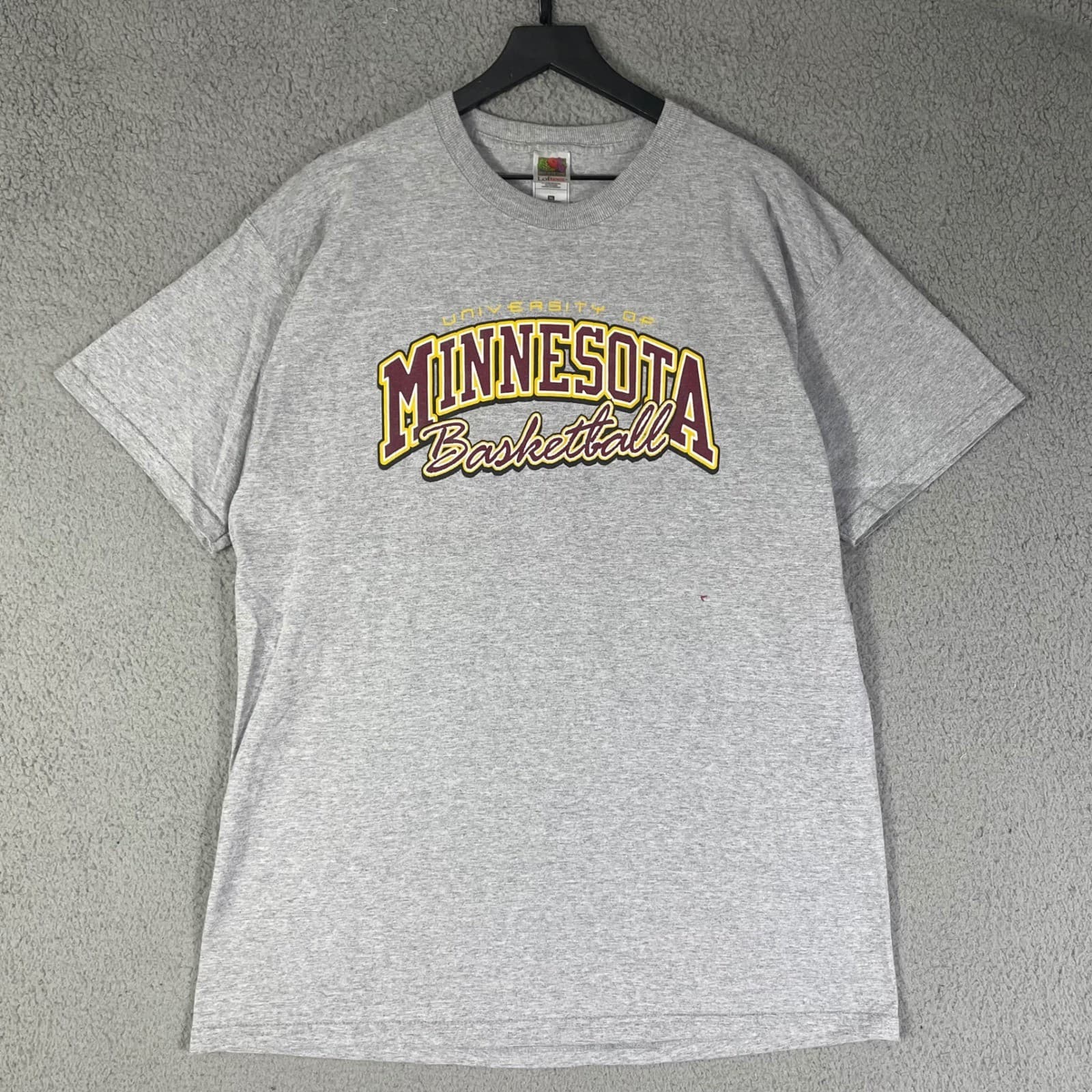 Vintage Minnesota Golden Gophers Basketball T Shirt XL Gray Fruit Of The Loom - Thumbnail 2
