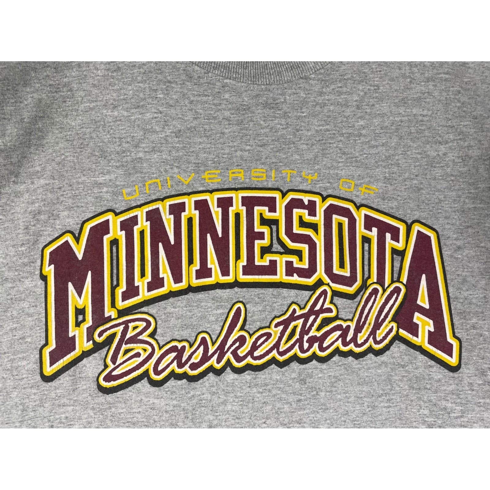 Vintage Minnesota Golden Gophers Basketball T Shirt XL Gray Fruit Of The Loom - Thumbnail 5