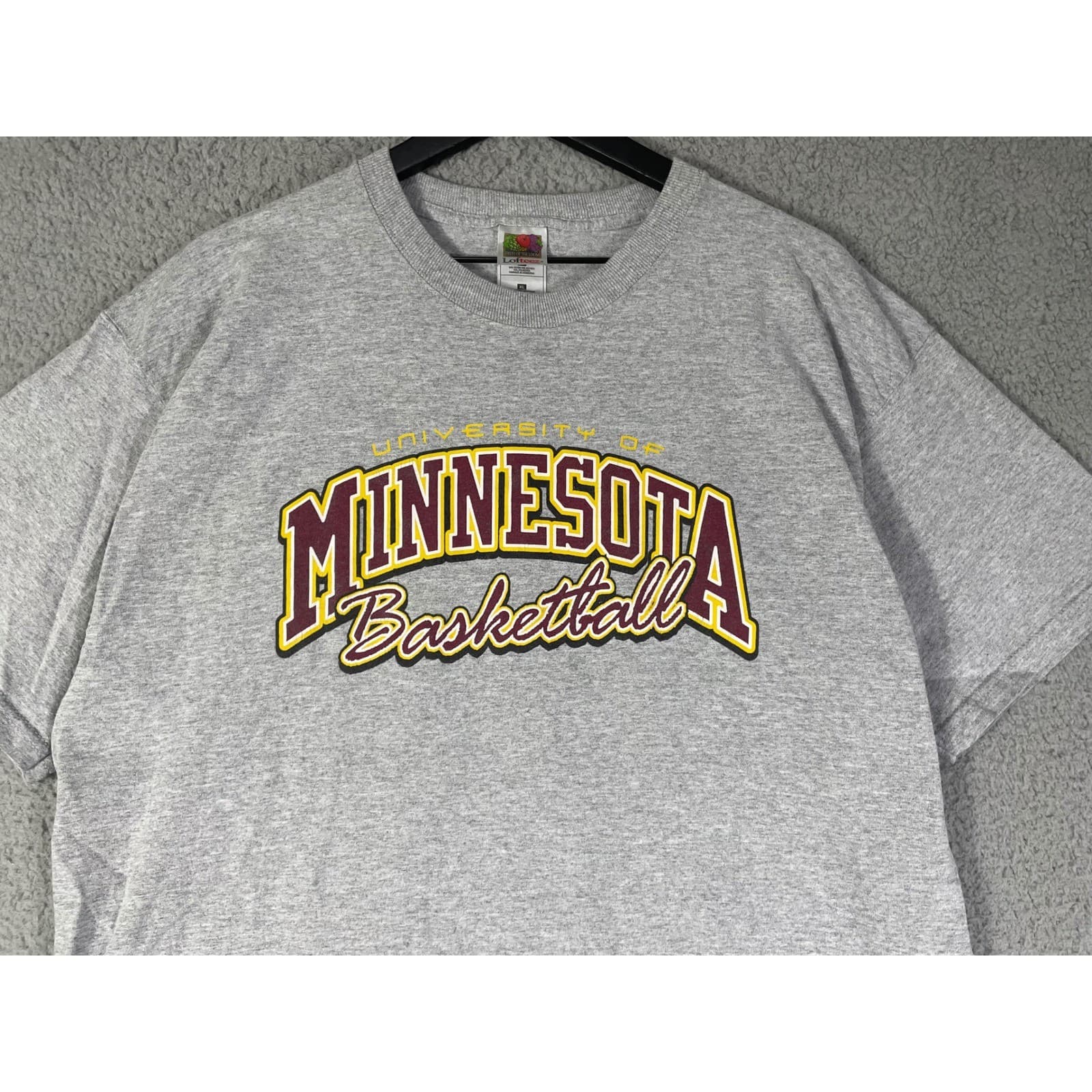 Vintage Minnesota Golden Gophers Basketball T Shirt XL Gray Fruit Of The Loom - Thumbnail 4