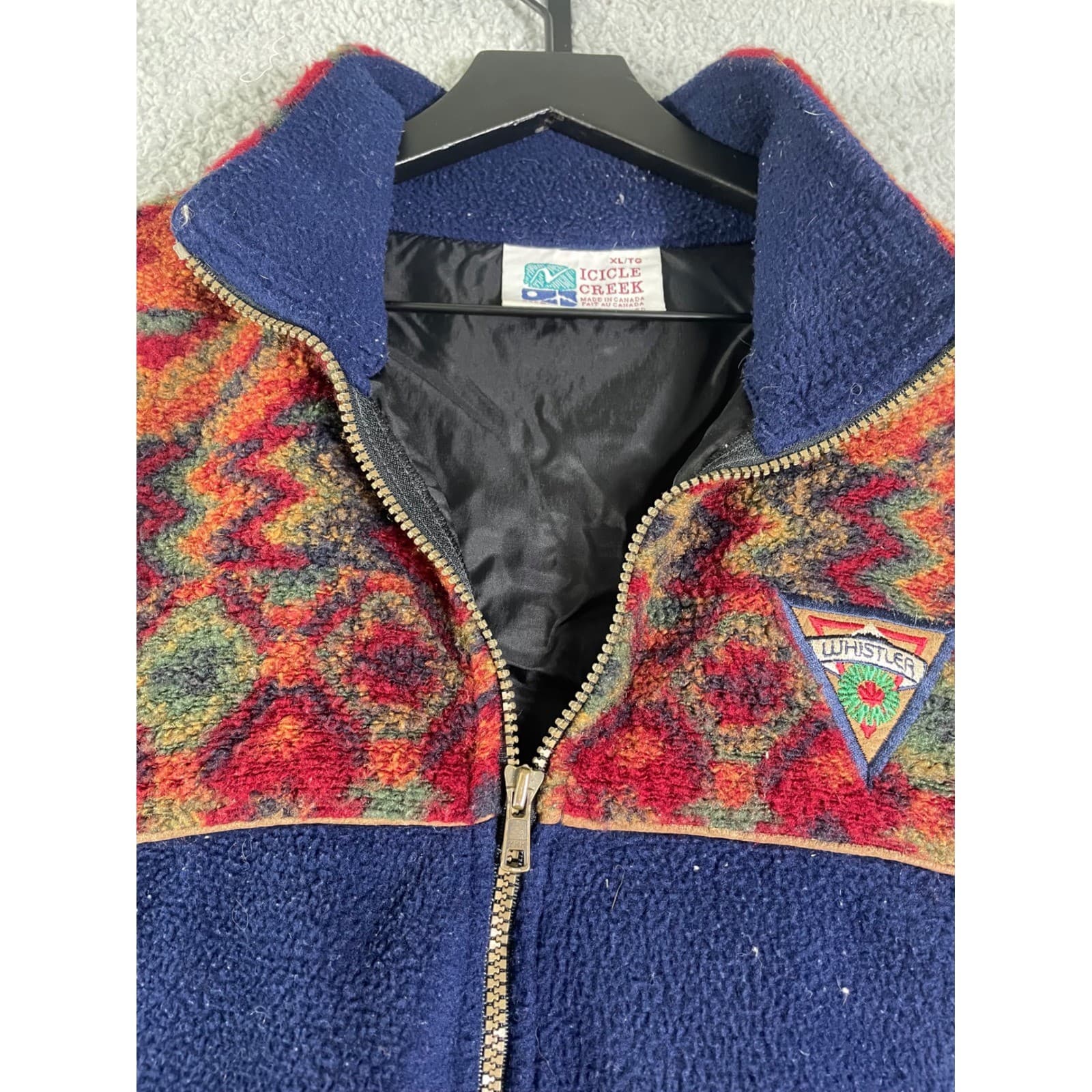 Womens Fleece Vest XL Southwestern Pattern Zip Outdoor Hiking Casual - Thumbnail 11