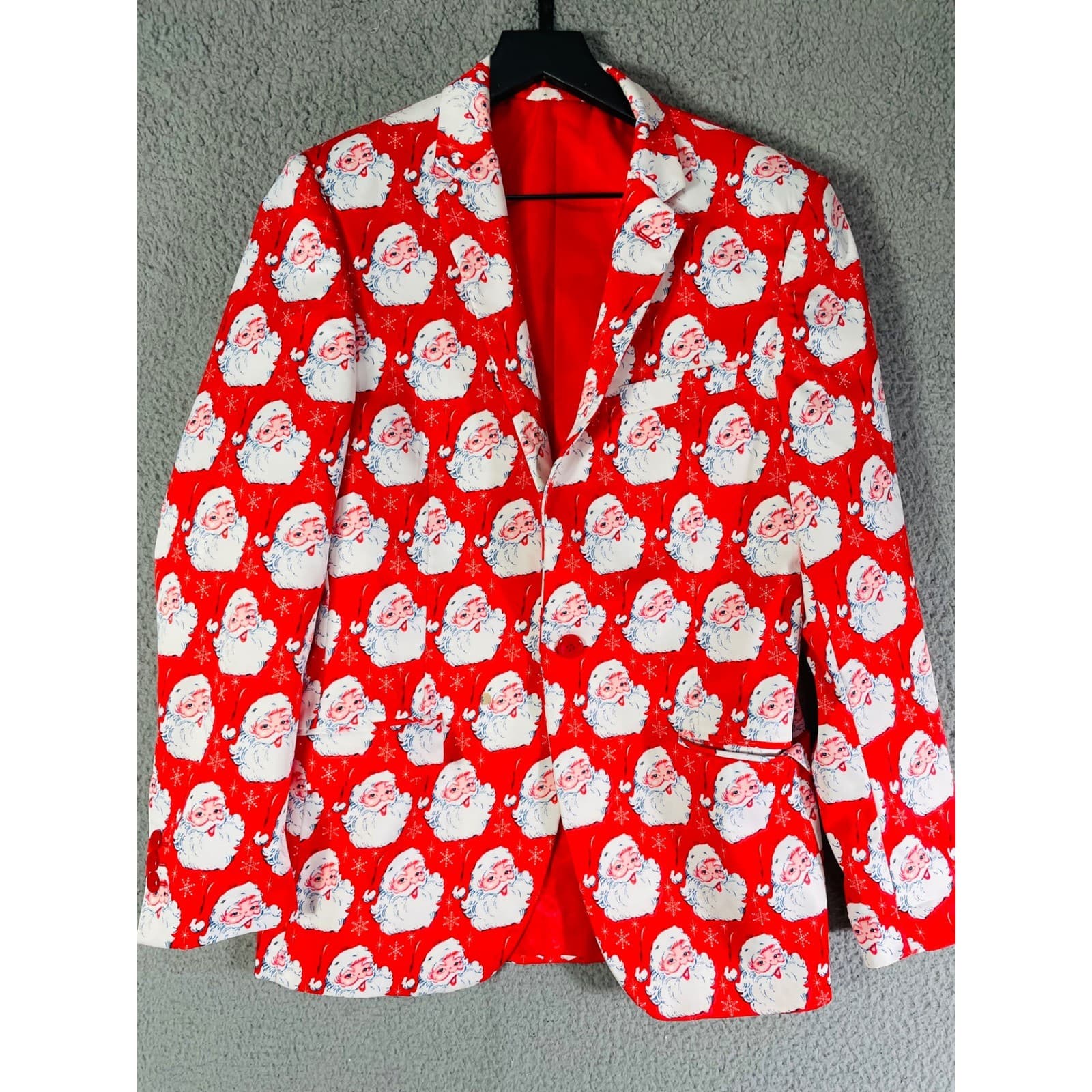 Santa Suit Jacket Suslo Couture Christmas Blazer Men's S/38 Slim Fit Holiday - Thumbnail 6