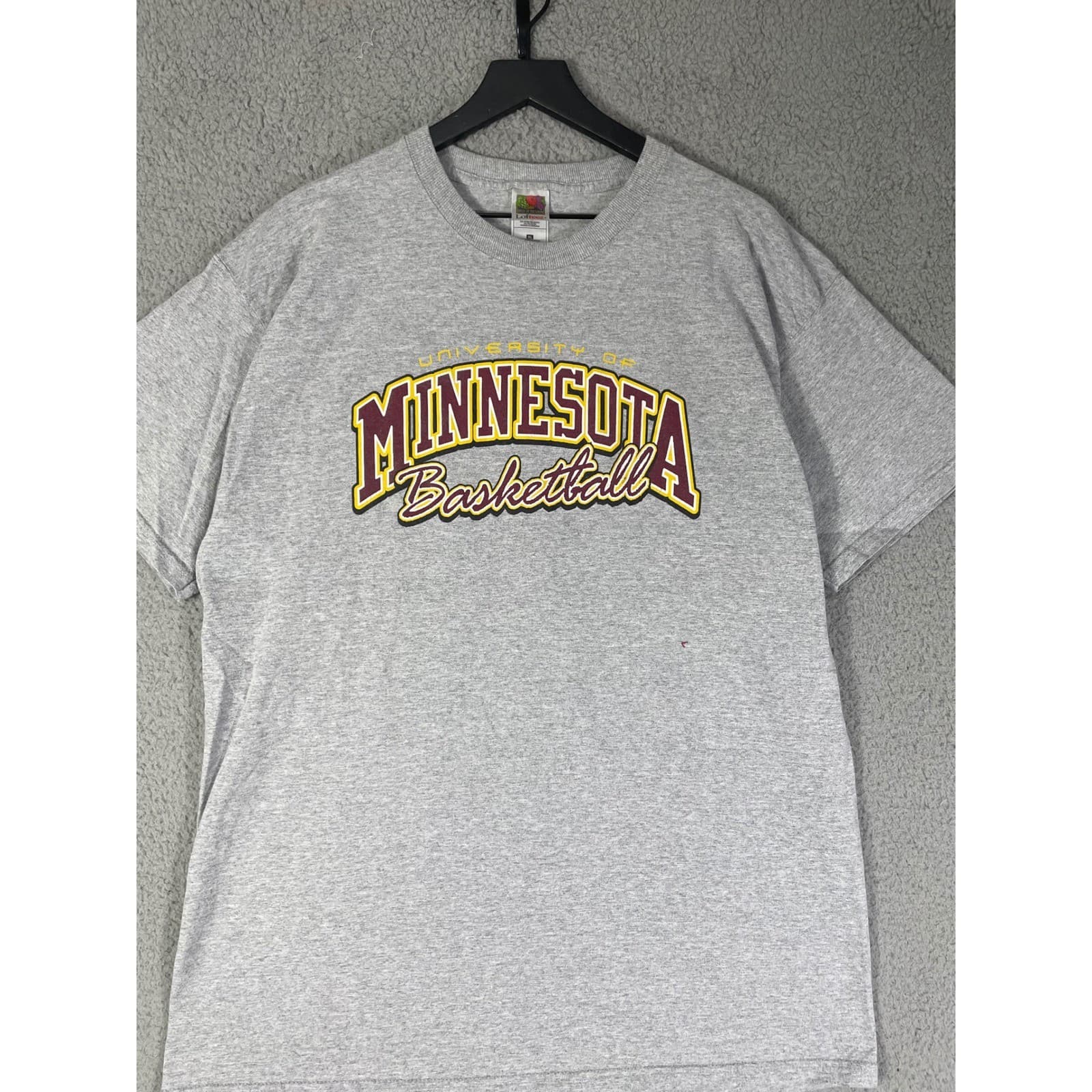 Vintage Minnesota Golden Gophers Basketball T Shirt XL Gray Fruit Of The Loom - Thumbnail 3