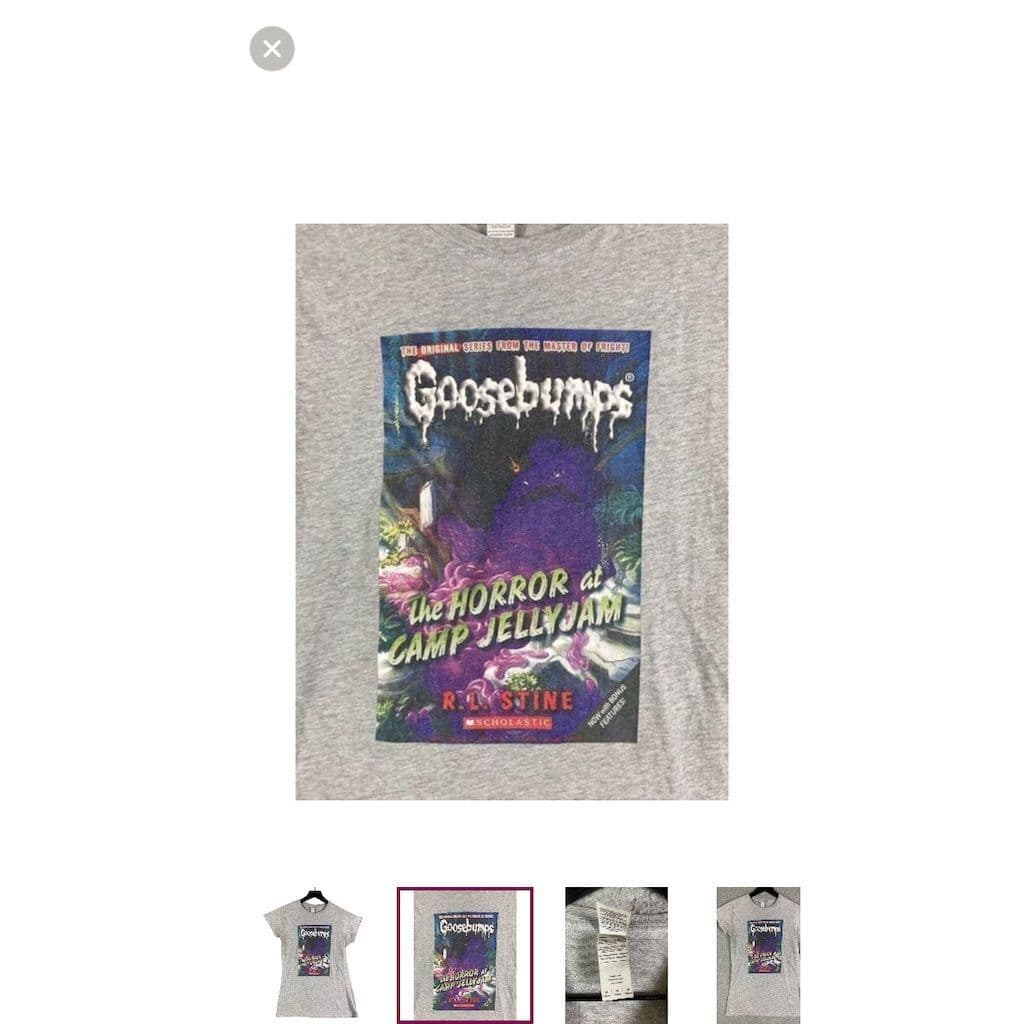 Goosebumps "The Horror at Camp Jellyjam" Juniors Gray Graphic T-Shirt M - Thumbnail 2