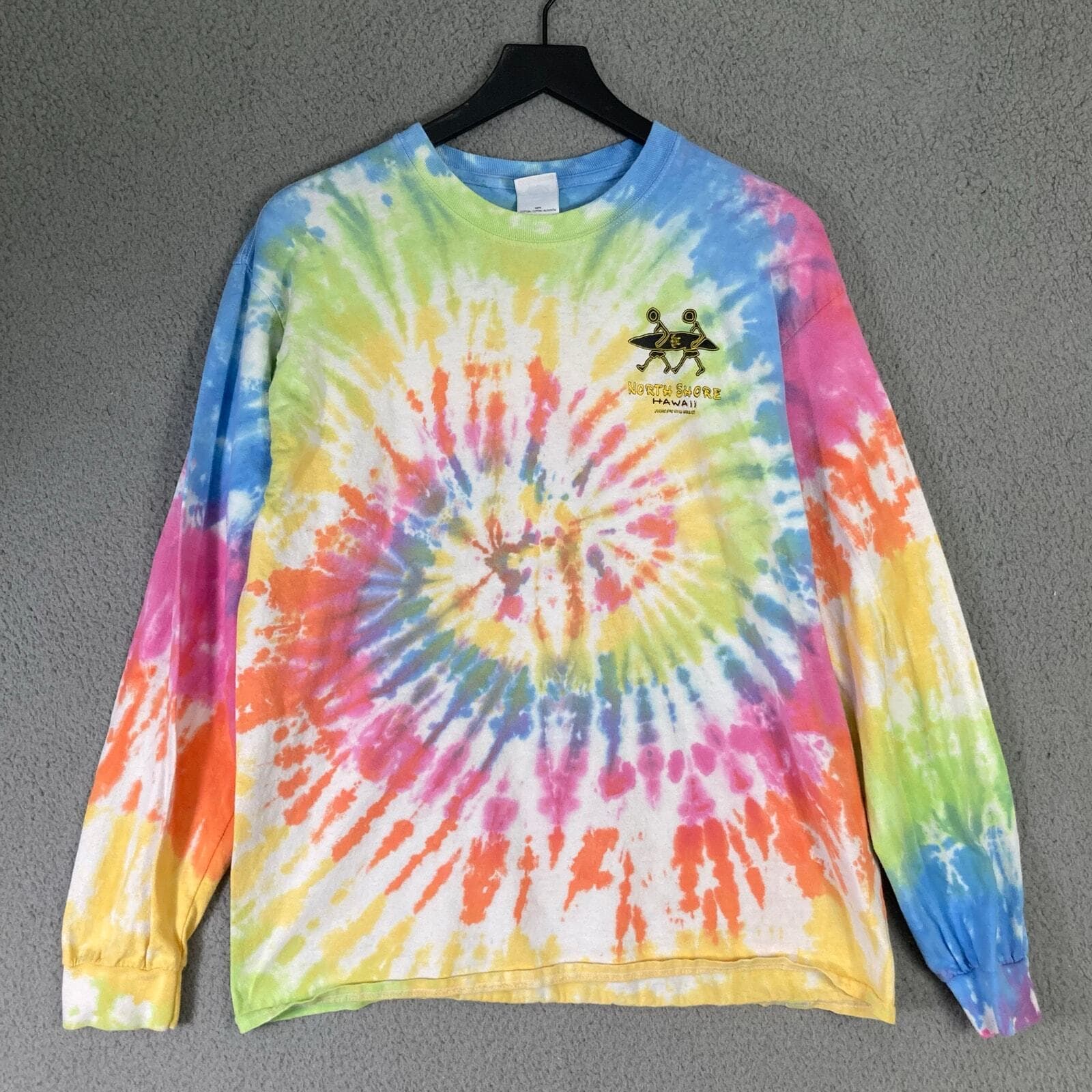 North Shore Hawaii Tie Dye Long Sleeve Shirt Unisex Size L Multicolor - Thumbnail 9
