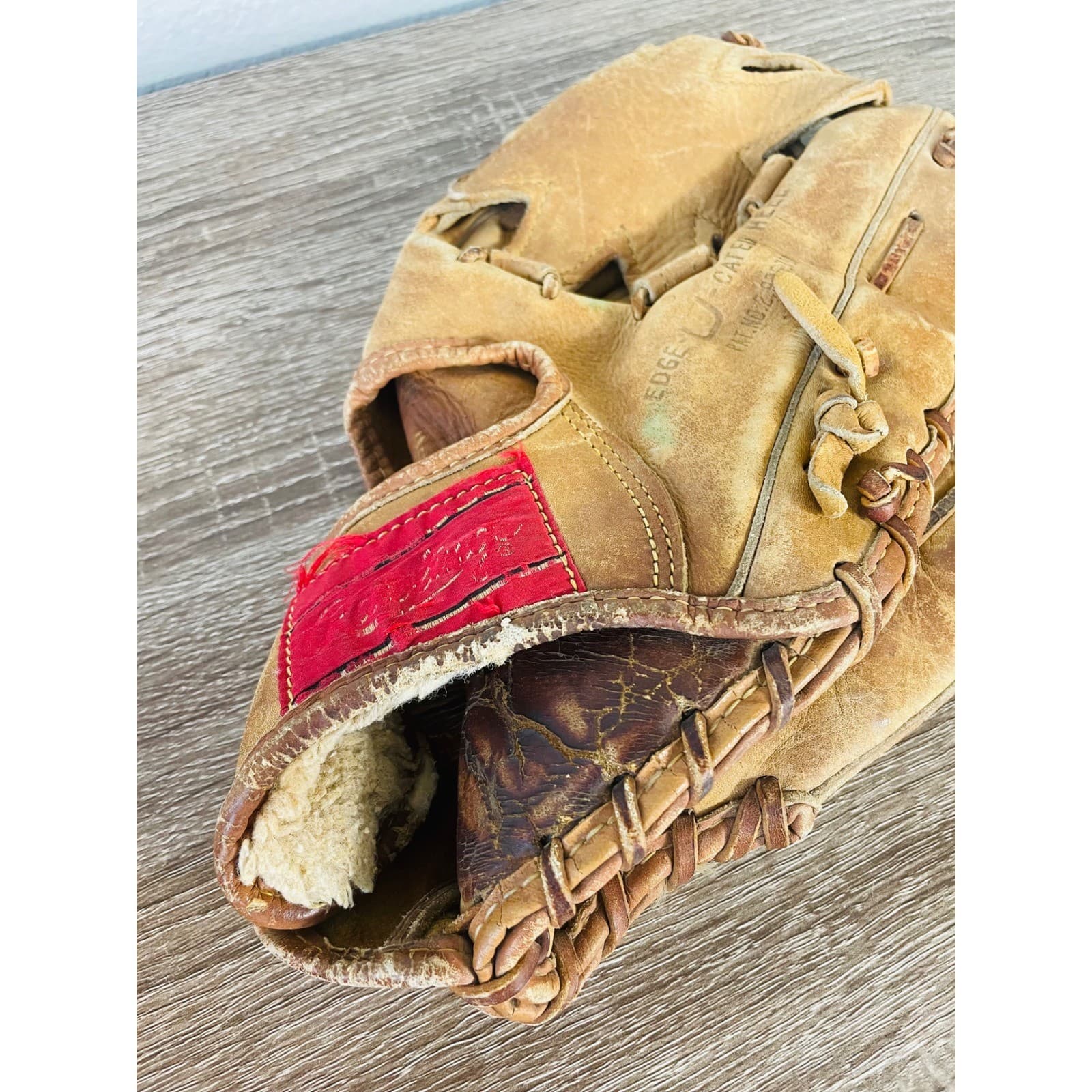 Vintage Rawlings DW10 Big Wheel Softball Glove Made USA Leather RHT Worn - Thumbnail 5