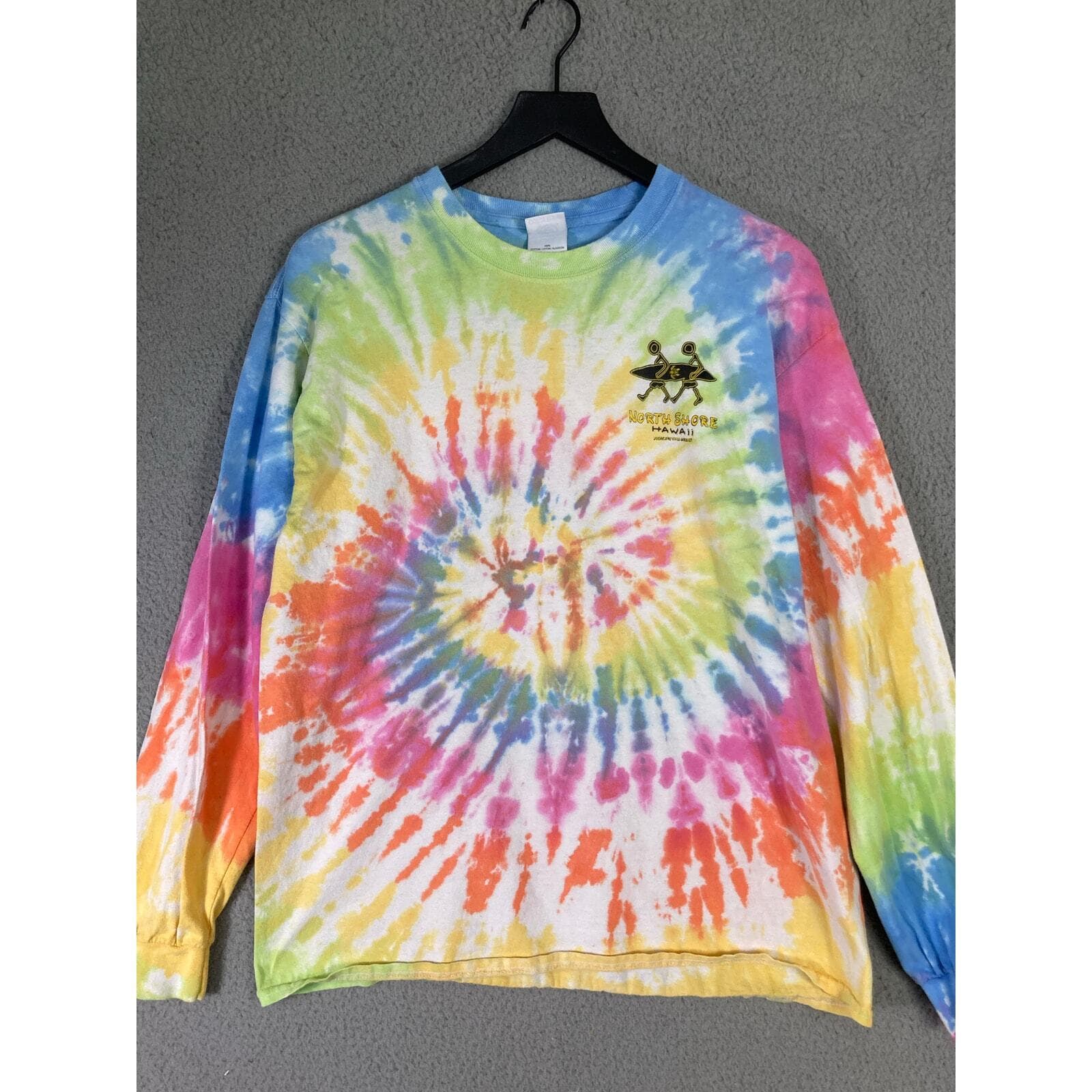 North Shore Hawaii Tie Dye Long Sleeve Shirt Unisex Size L Multicolor - Thumbnail 3