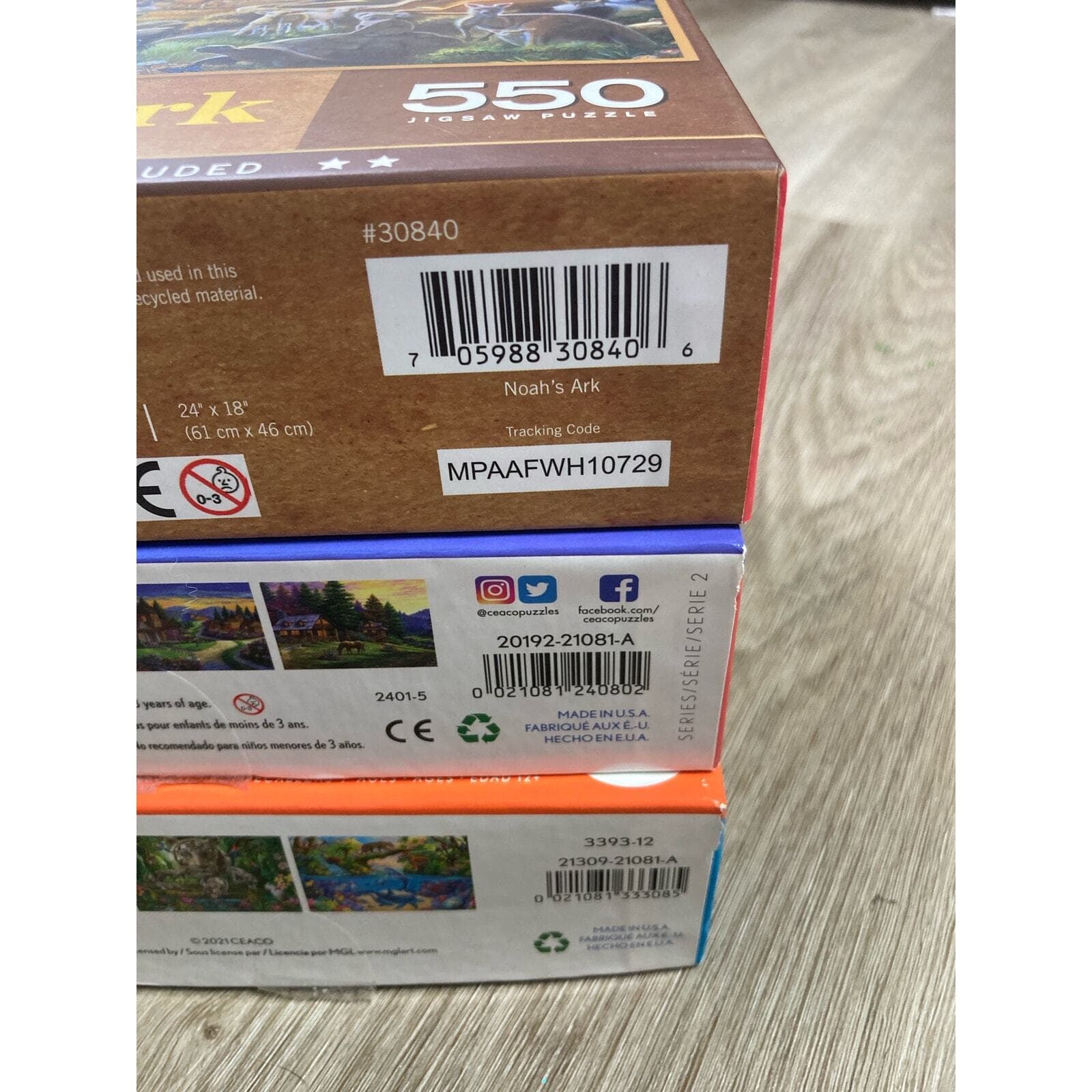 Puzzle Bundle 3 Pack Noah's Ark + Animals 550-1000 Pieces Animal Theme Ages 12+ - Thumbnail 6