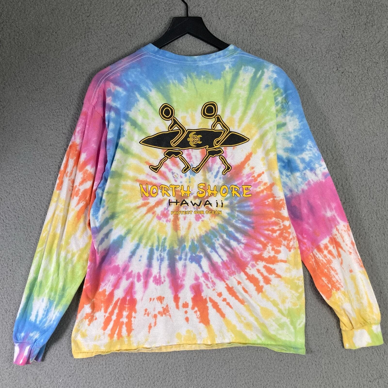 North Shore Hawaii Tie Dye Long Sleeve Shirt Unisex Size L Multicolor - Thumbnail 8